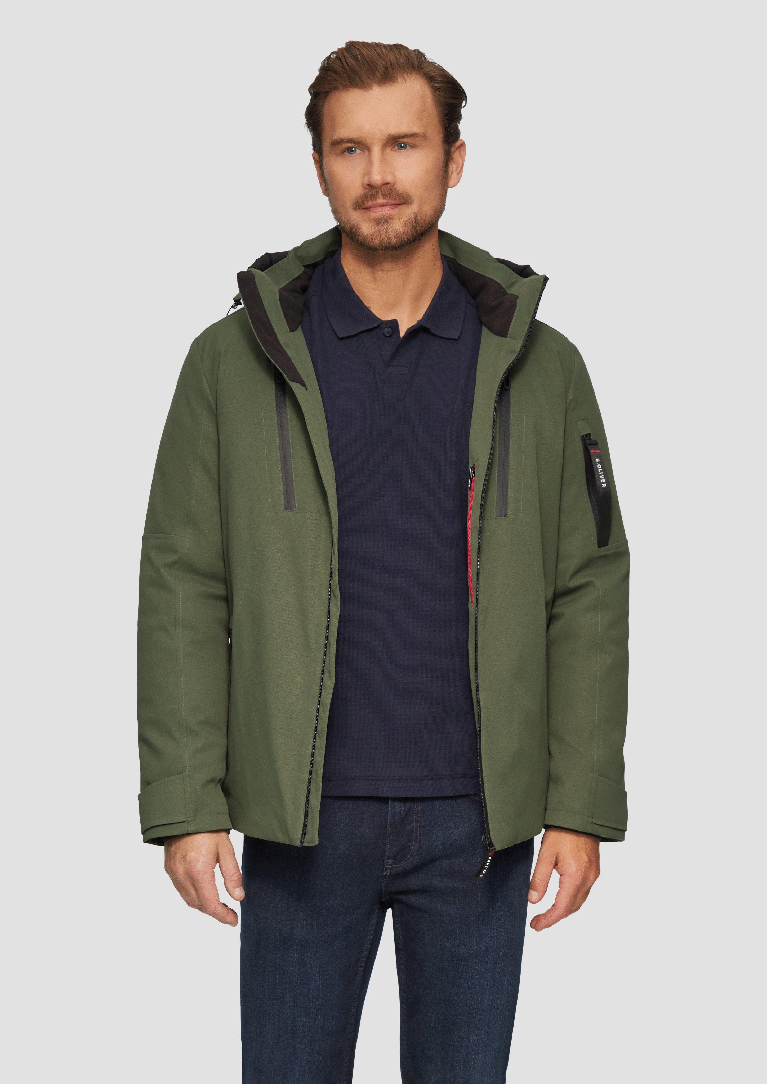 S.Oliver Wasserabweisende Twill-Jacke mit Kapuze und Zip-Details