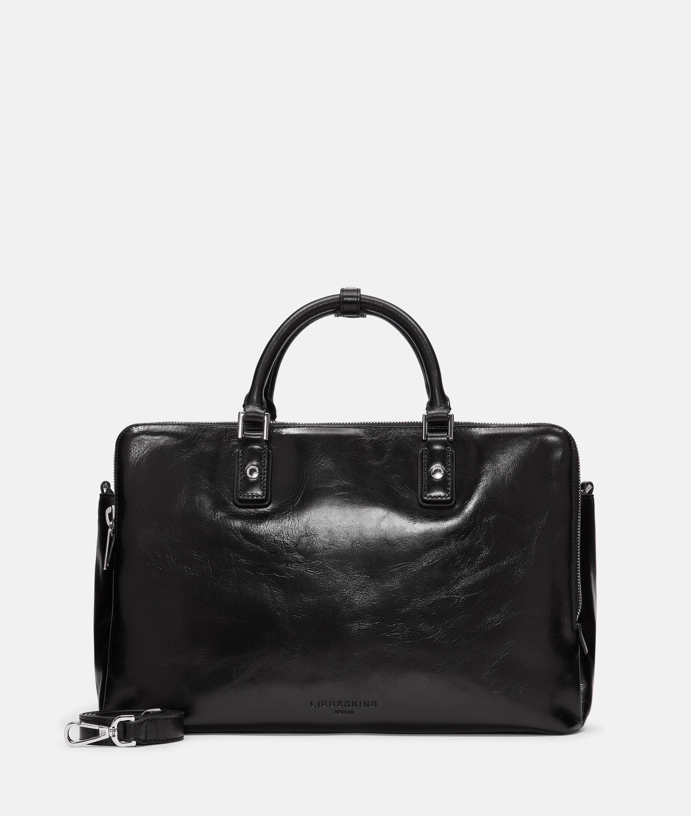 Liebeskind Berlin - Geräumige Business-Bag aus glänzendem Leder -  schwarz