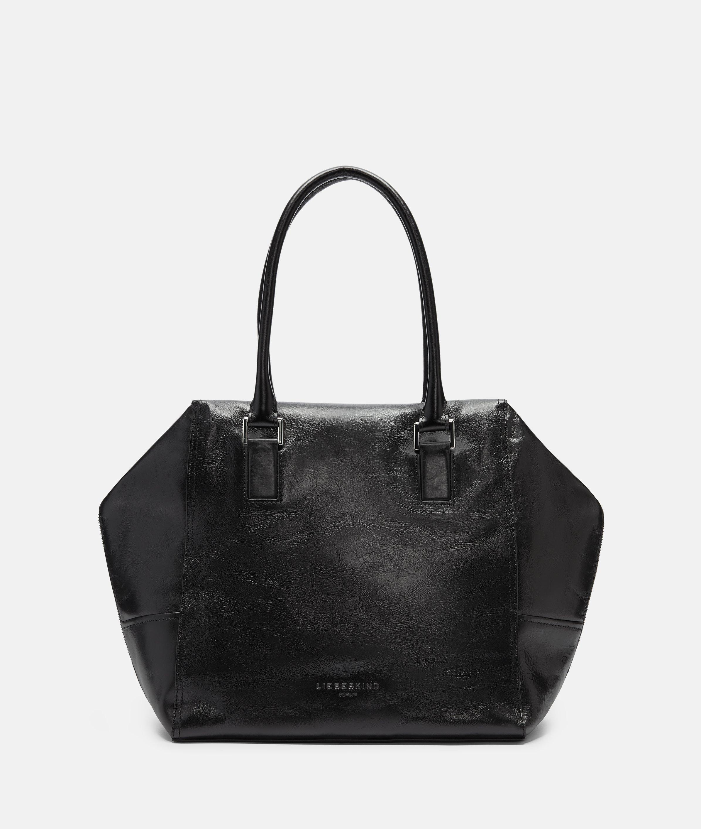 Liebeskind Berlin - Geräumige Business-Bag aus glänzendem Leder -  schwarz