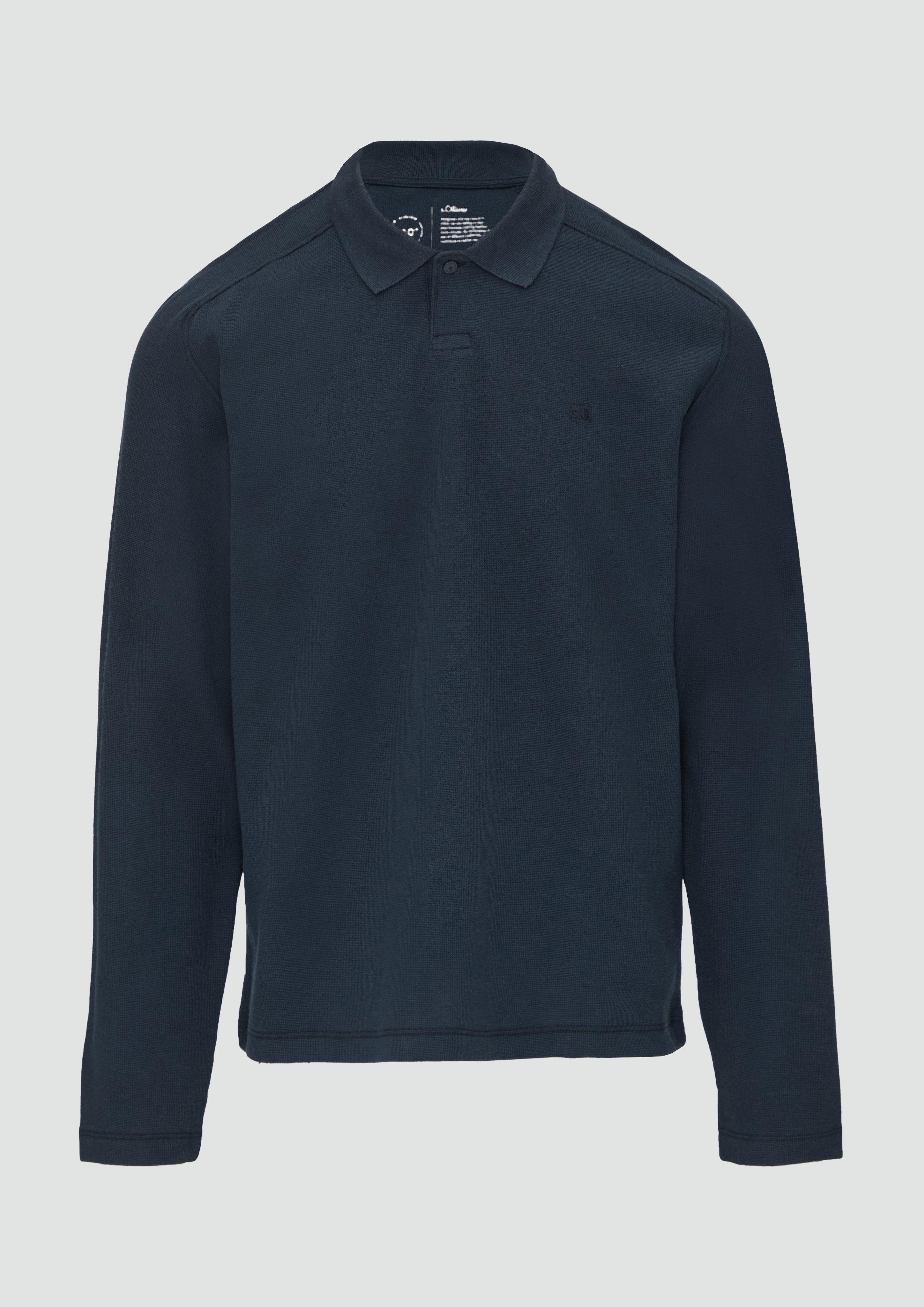 s.Oliver - Poloshirt aus Baumwolle mit Waffelstruktur | 360° Circular Vision, Herren, blau