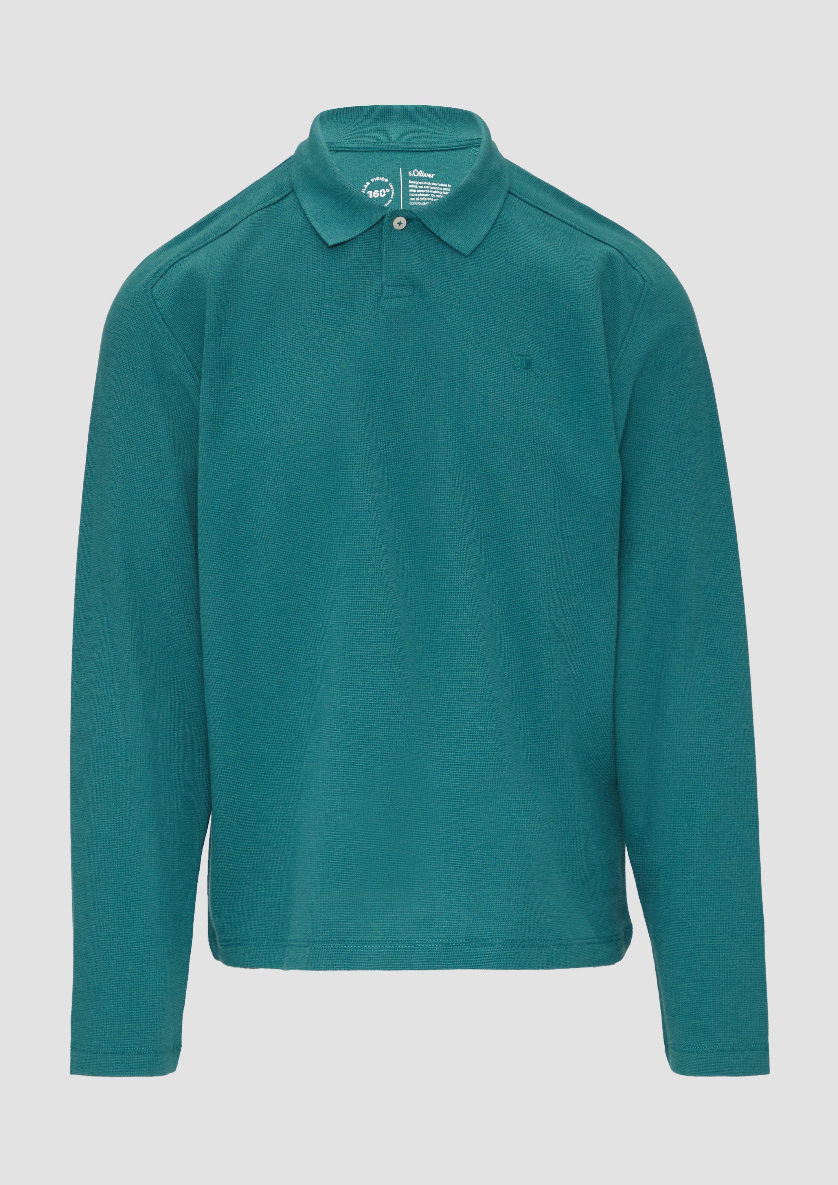 s.Oliver - Poloshirt aus Baumwolle mit Waffelstruktur, Herren, Blau