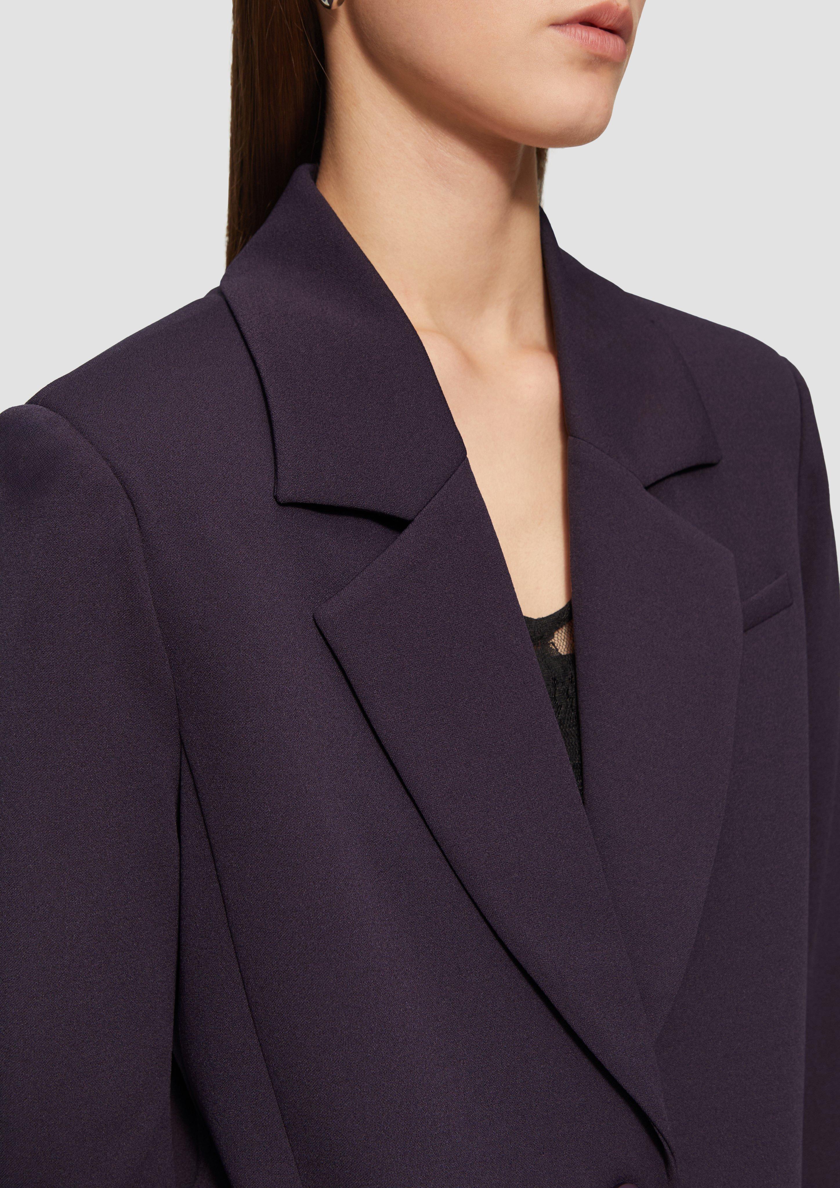 Blazer with a lapel collar and flap pockets - aubergine | s Blazer with a lapel collar and flap pockets - aubergine | s