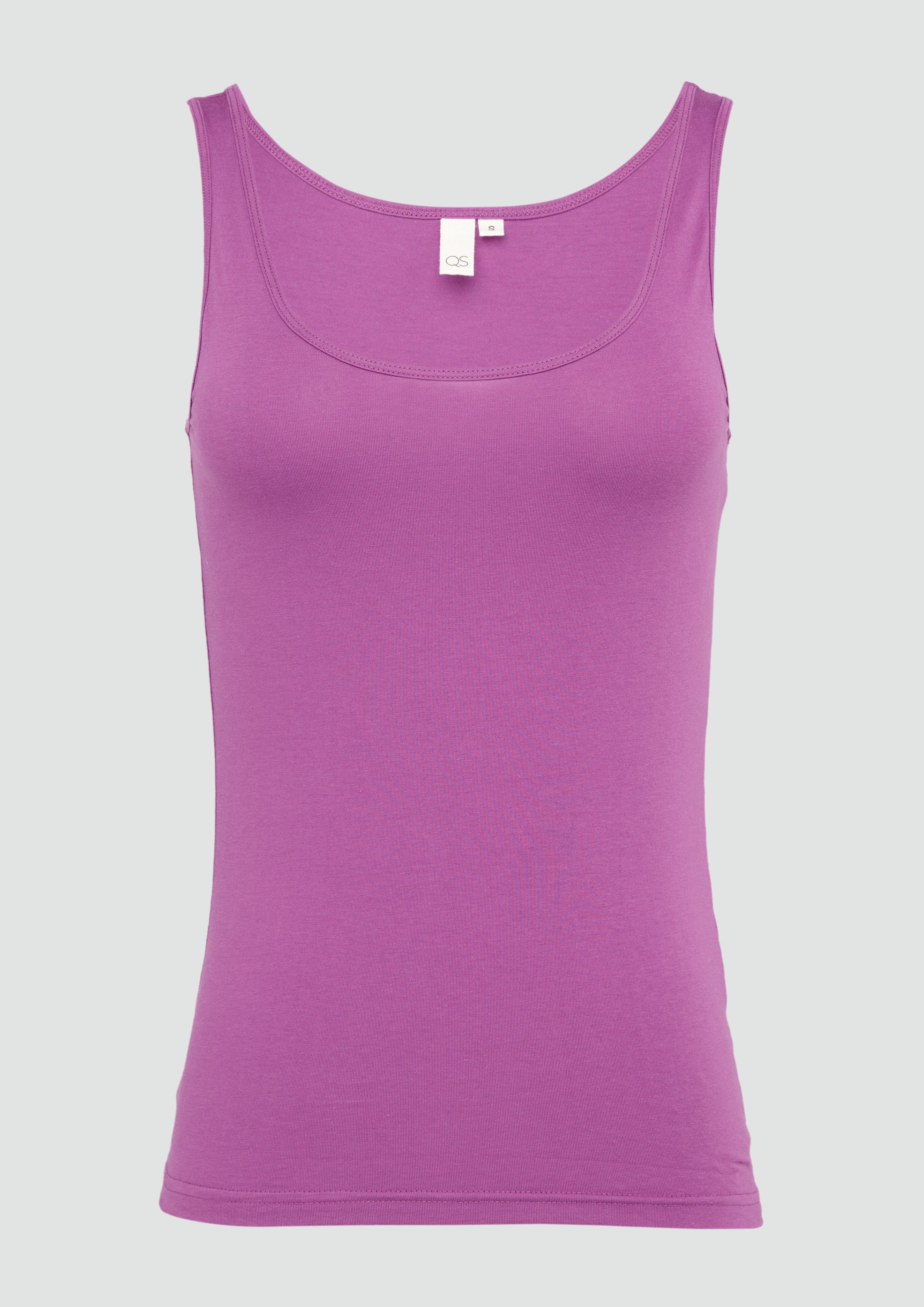 QS - Tanktop aus Baumwolljersey, Damen, lila