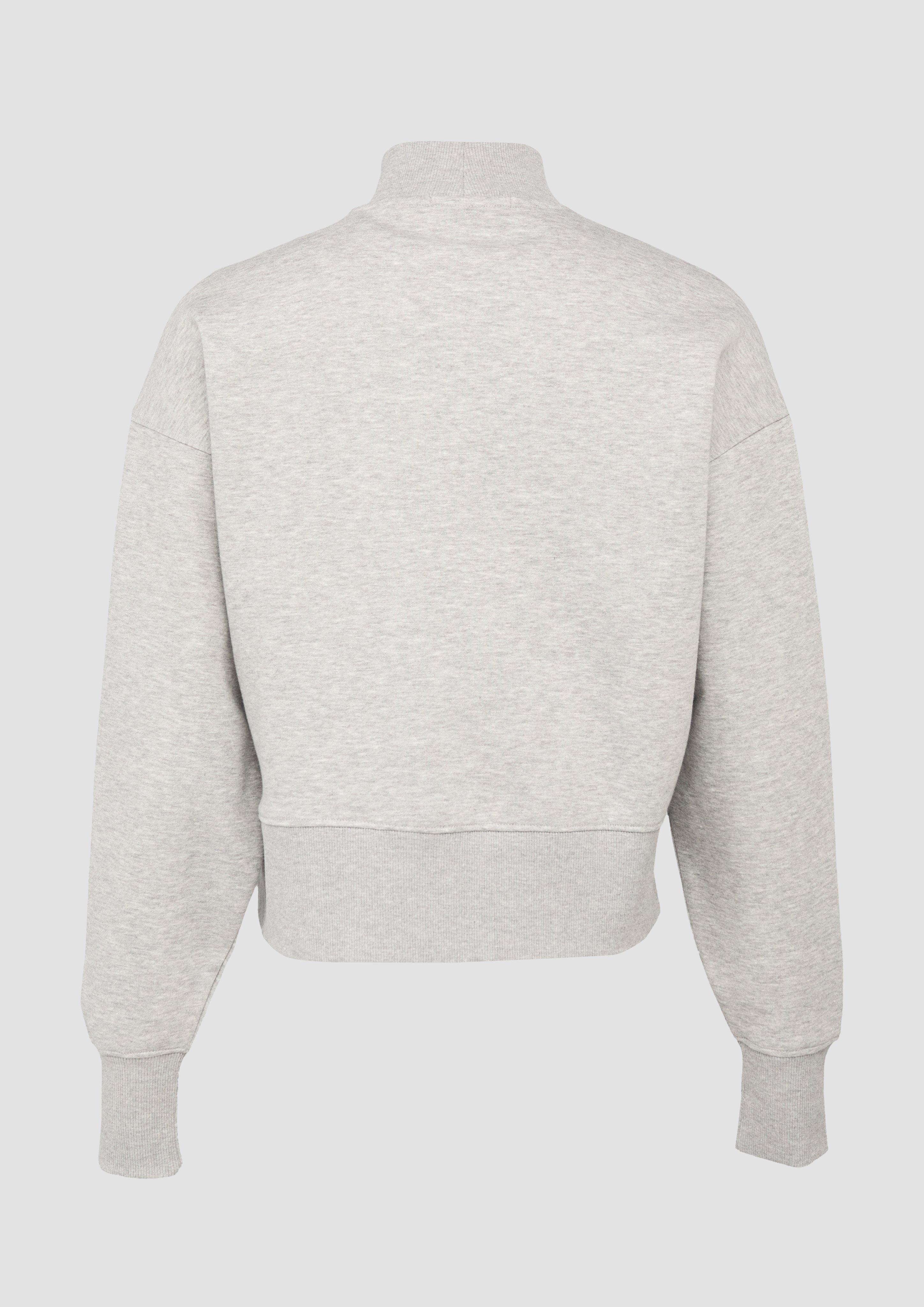 Cropped sweatshirt with a stand-up collar and rhinestone Cropped sweatshirt with a stand-up collar and rhinestone