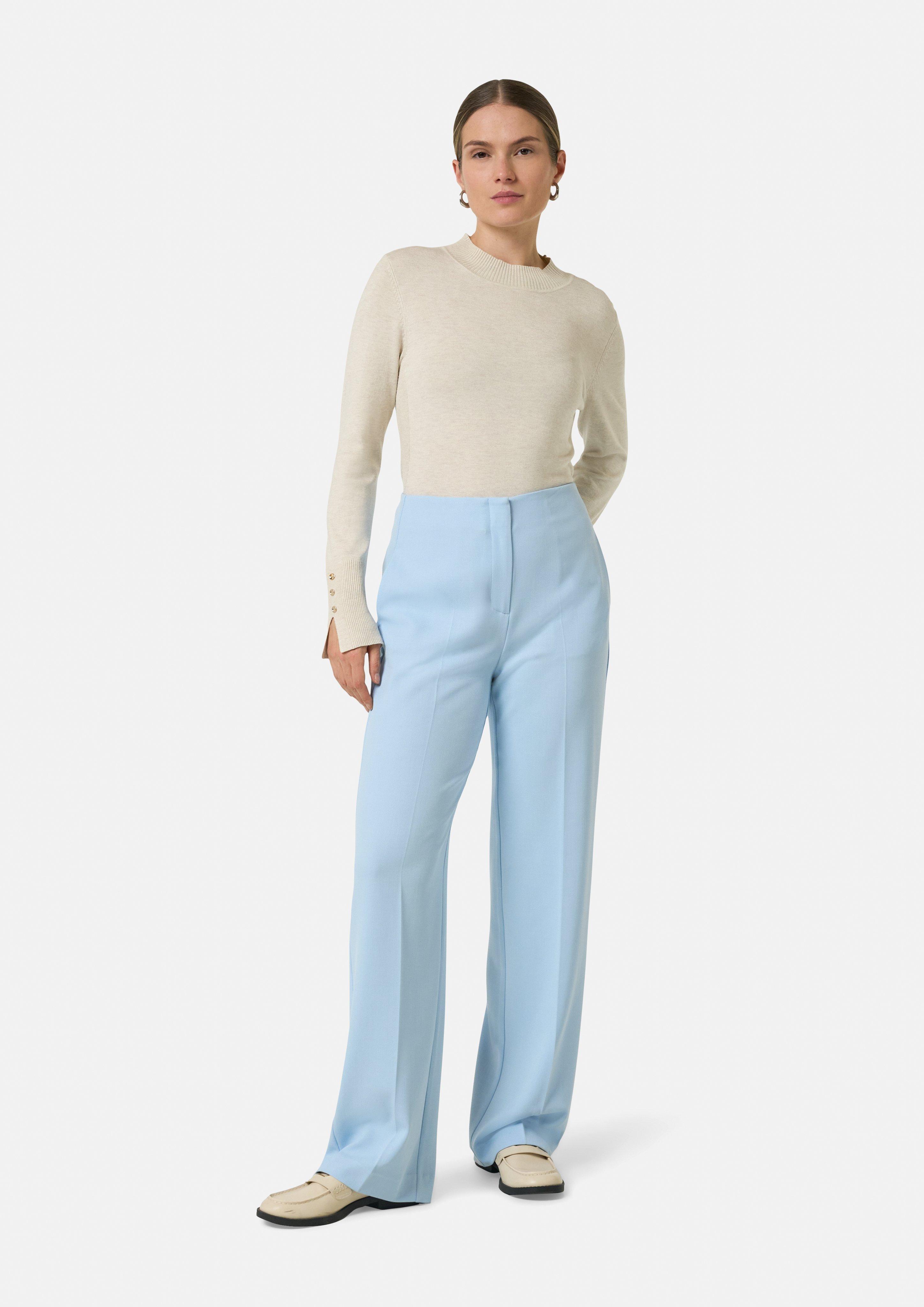 パンツ PEGNO VISCOSE BLEND TROUSERS Slim leg viscose blend trousers - Blue | SCAYLE