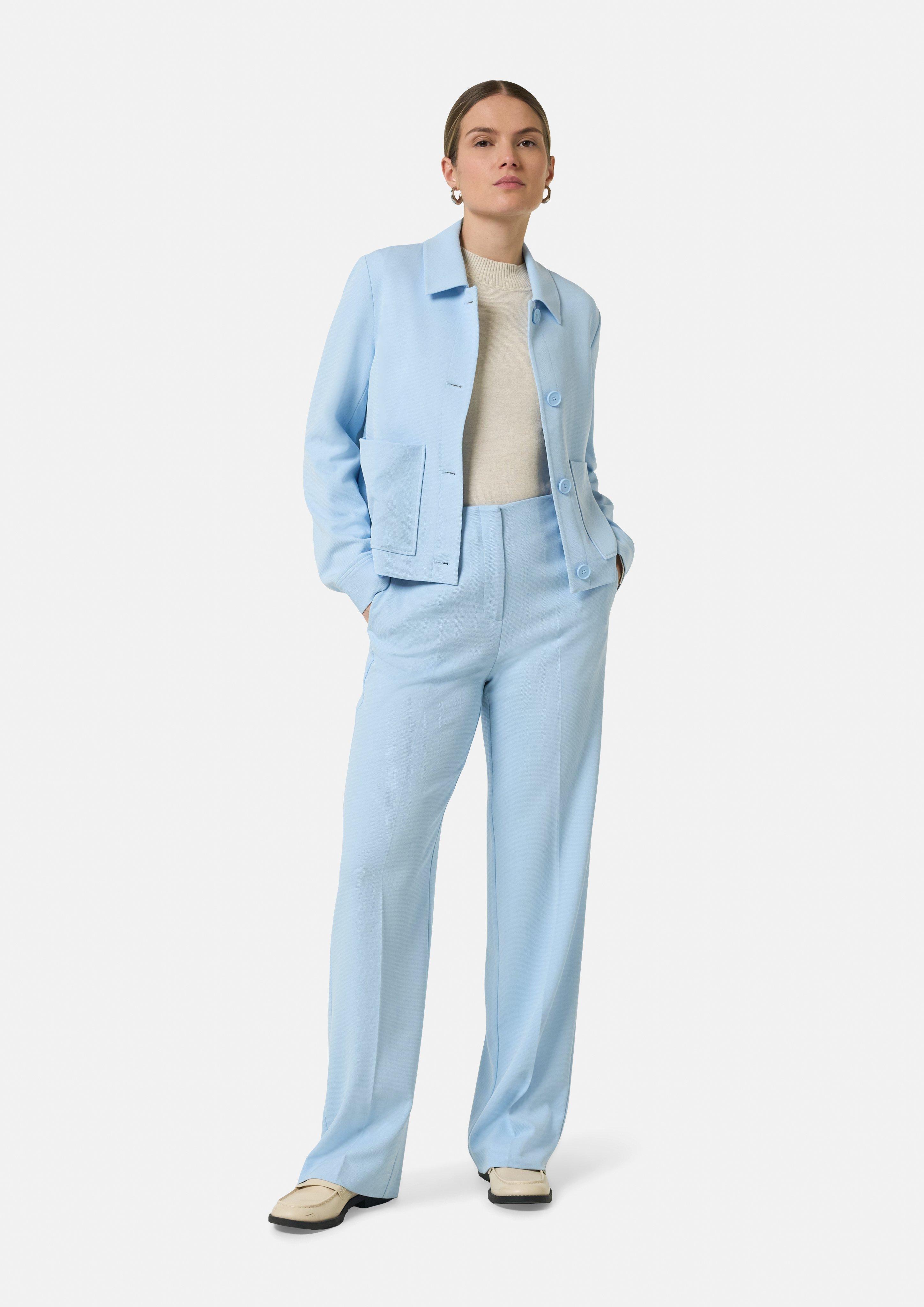 パンツ Mm Studio Melange Blue Wool Blend Eziana Pant Canali Siena Classic Fit Linen Wool Blend Dress Pants in Mid
