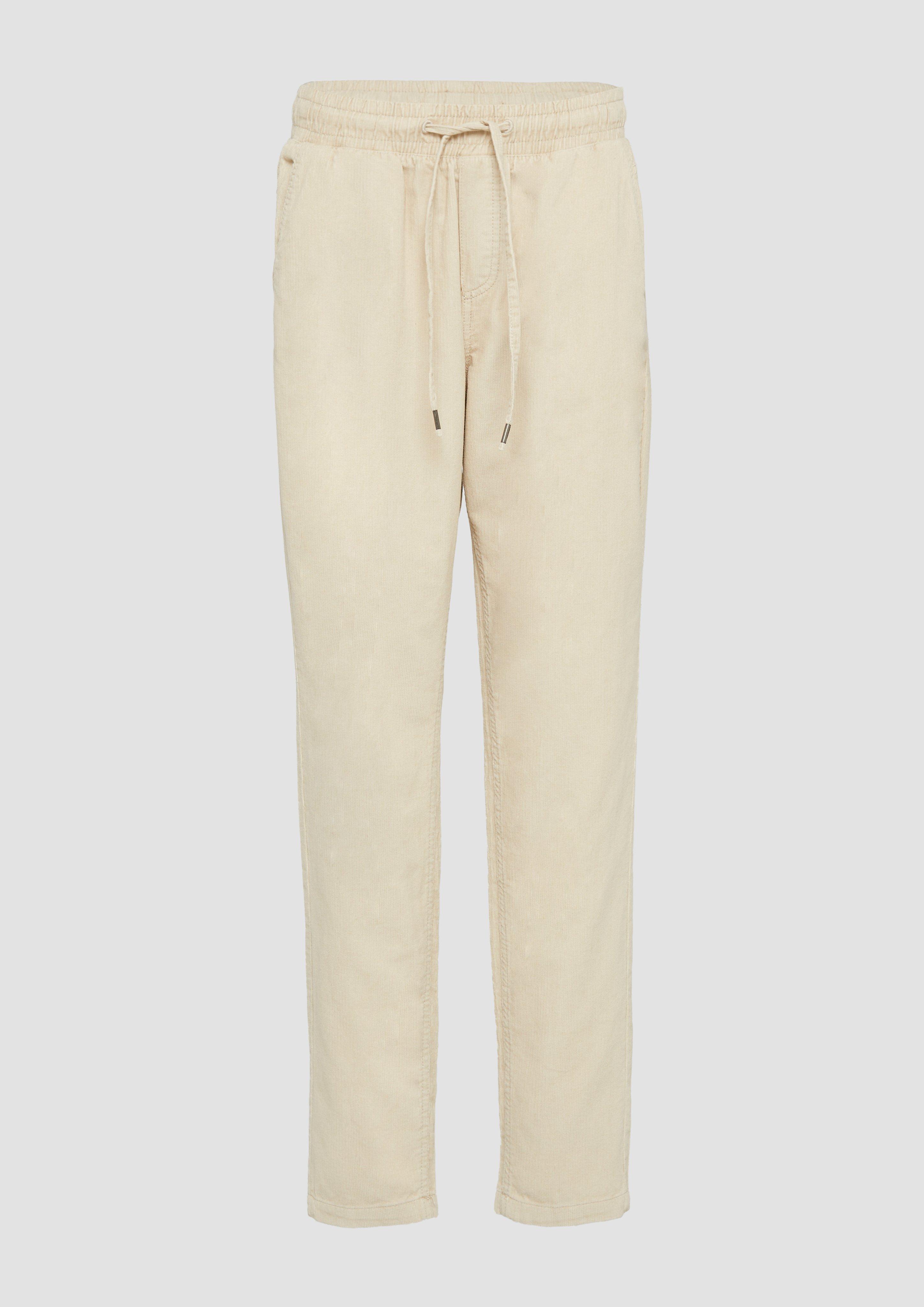 QS - Jogpants aus Feinkord, Damen, Beige