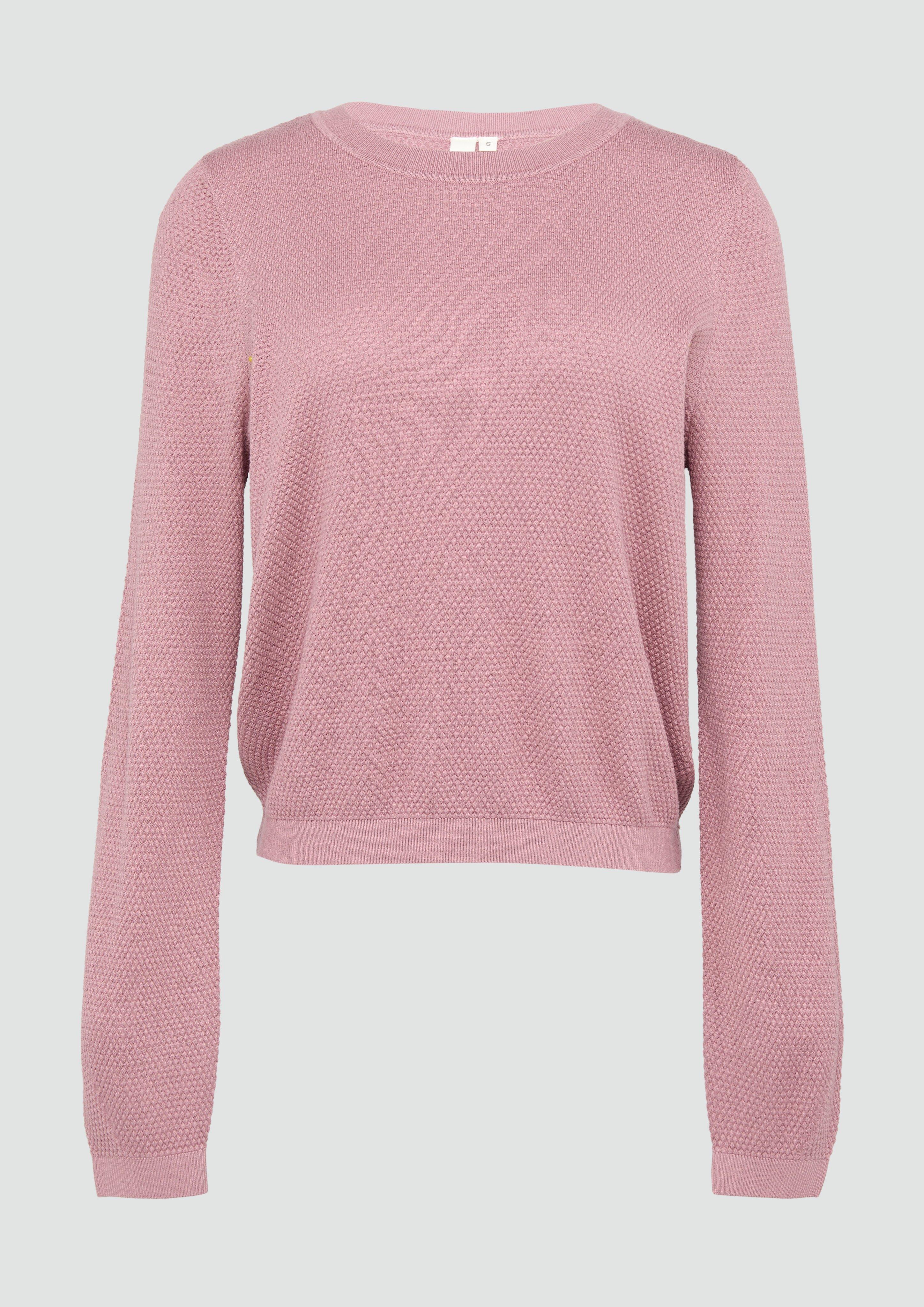 QS - Pullover aus Viskosemix mit Struktur, Damen, Rosa