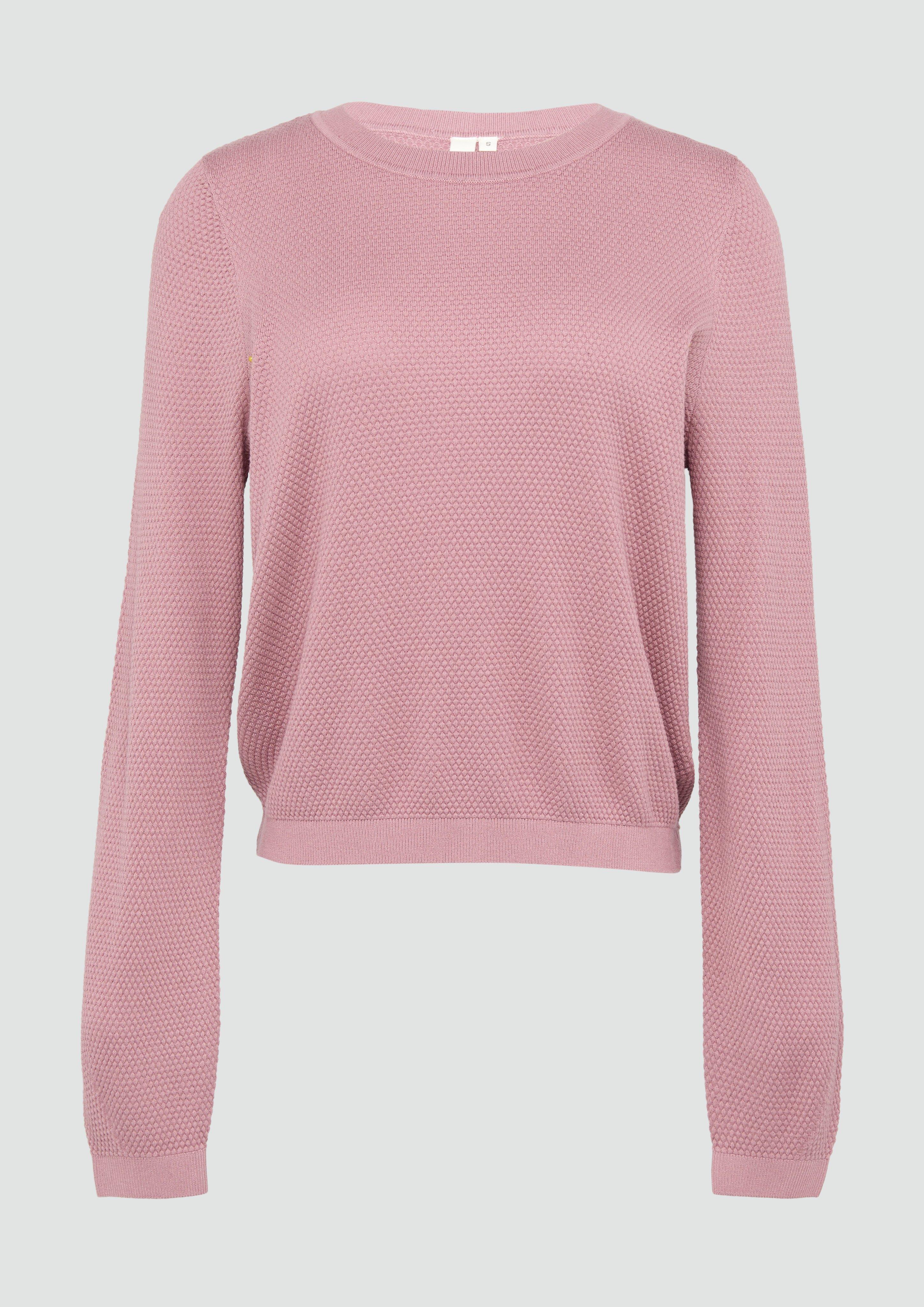 Thumbnail - QS - Pullover aus Viskosemix mit Struktur, Damen, Rosa