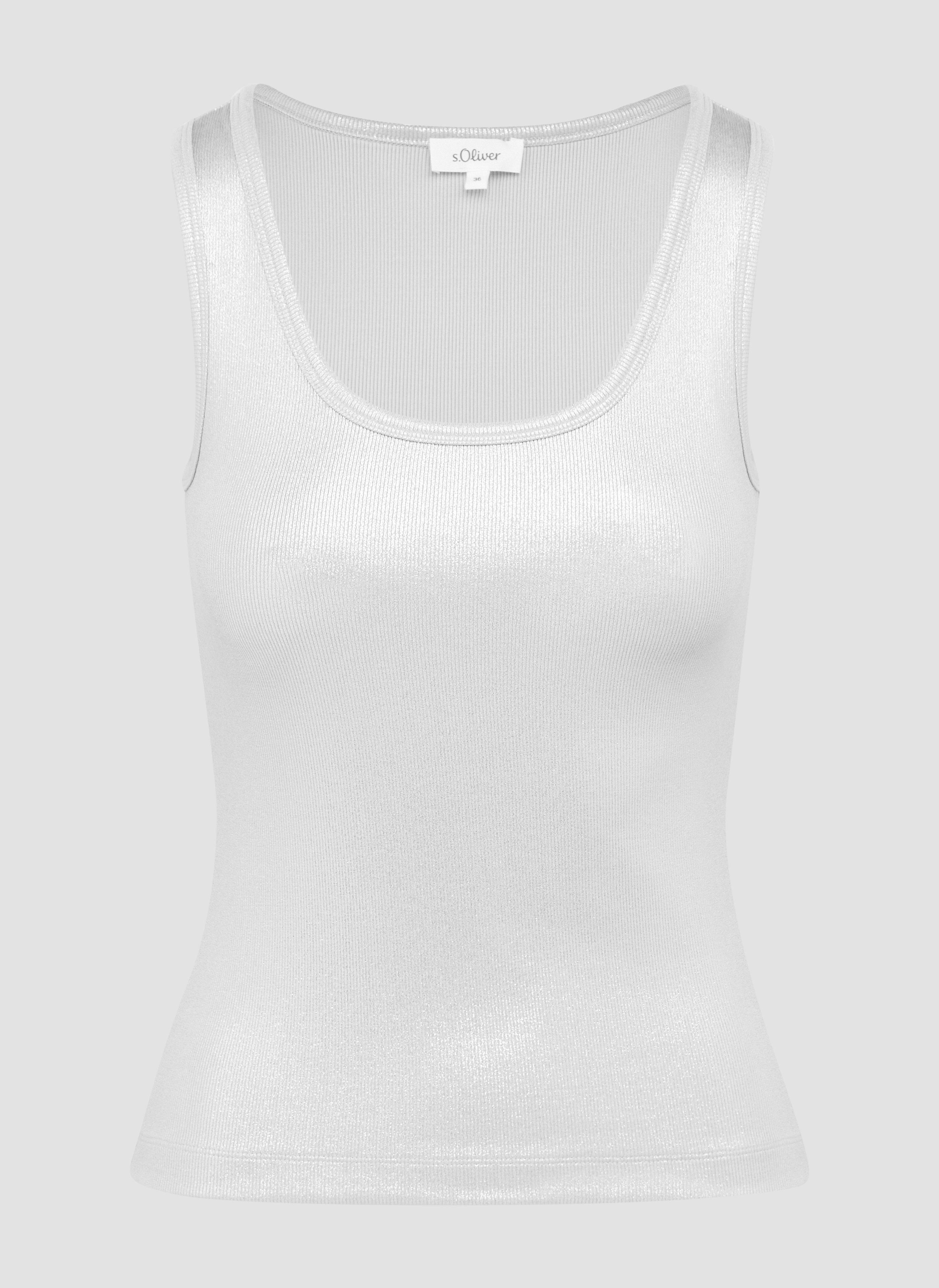 s.Oliver - Top mit Glitzer-Effekt, Damen, grau