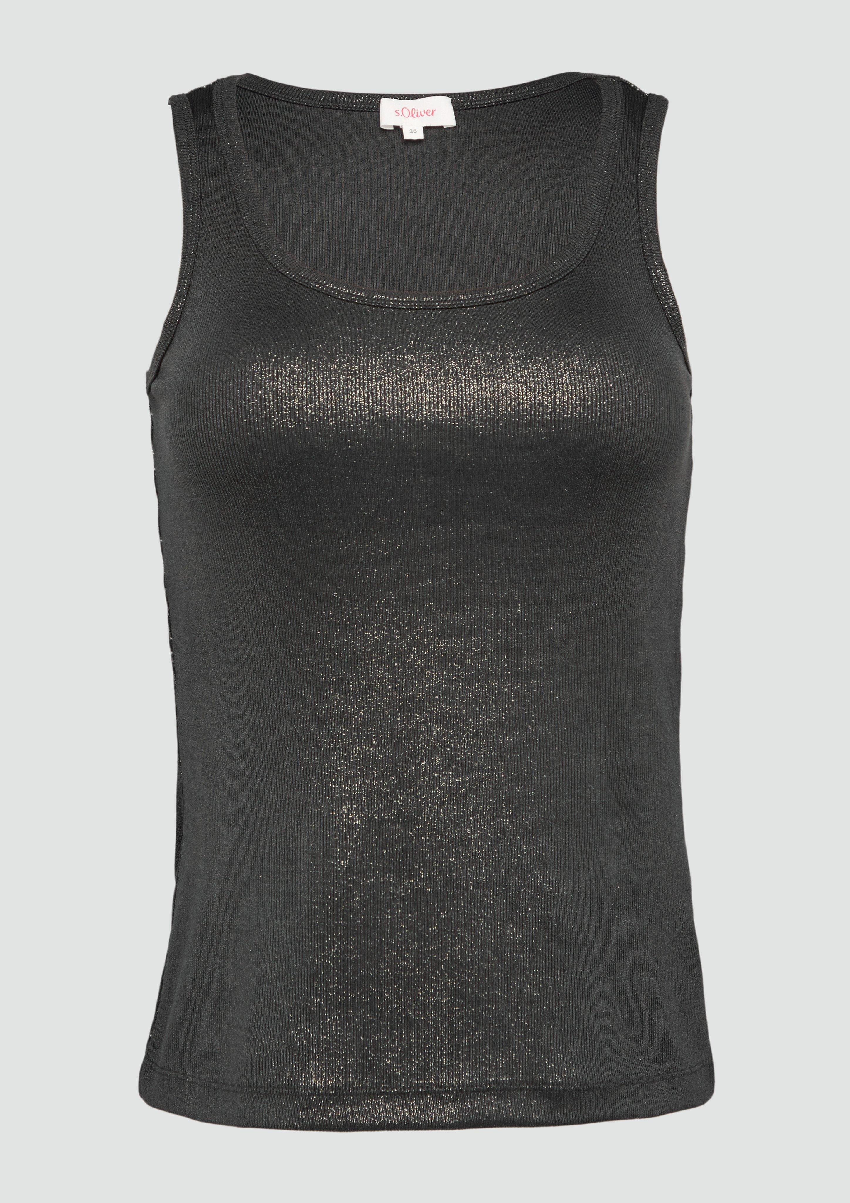 Thumbnail - s.Oliver - Top mit Glitzer-Effekt, Damen, schwarz