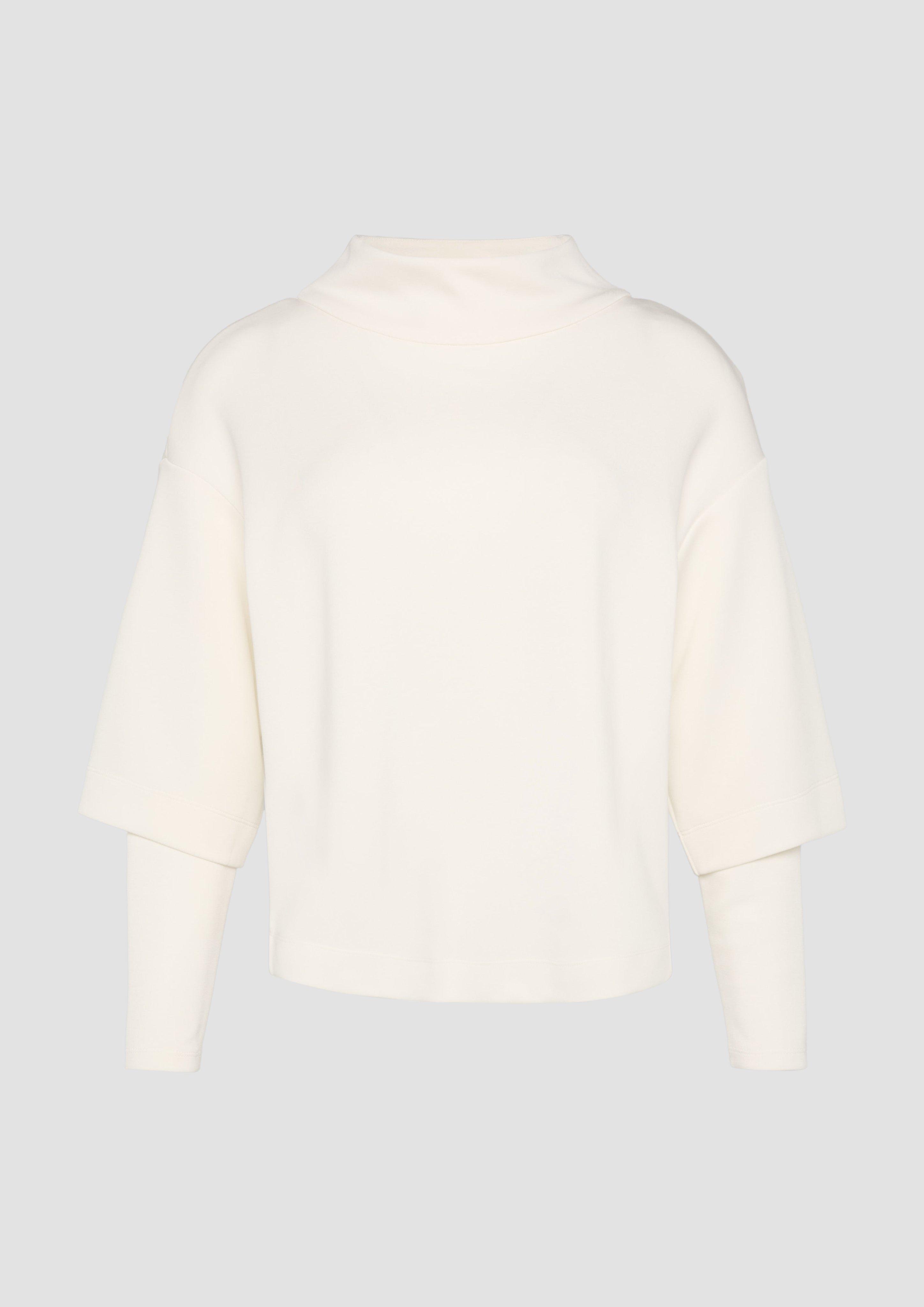 s.Oliver - Loose Sweatshirt aus Scuba mit überschnittenen Schultern, Damen, creme