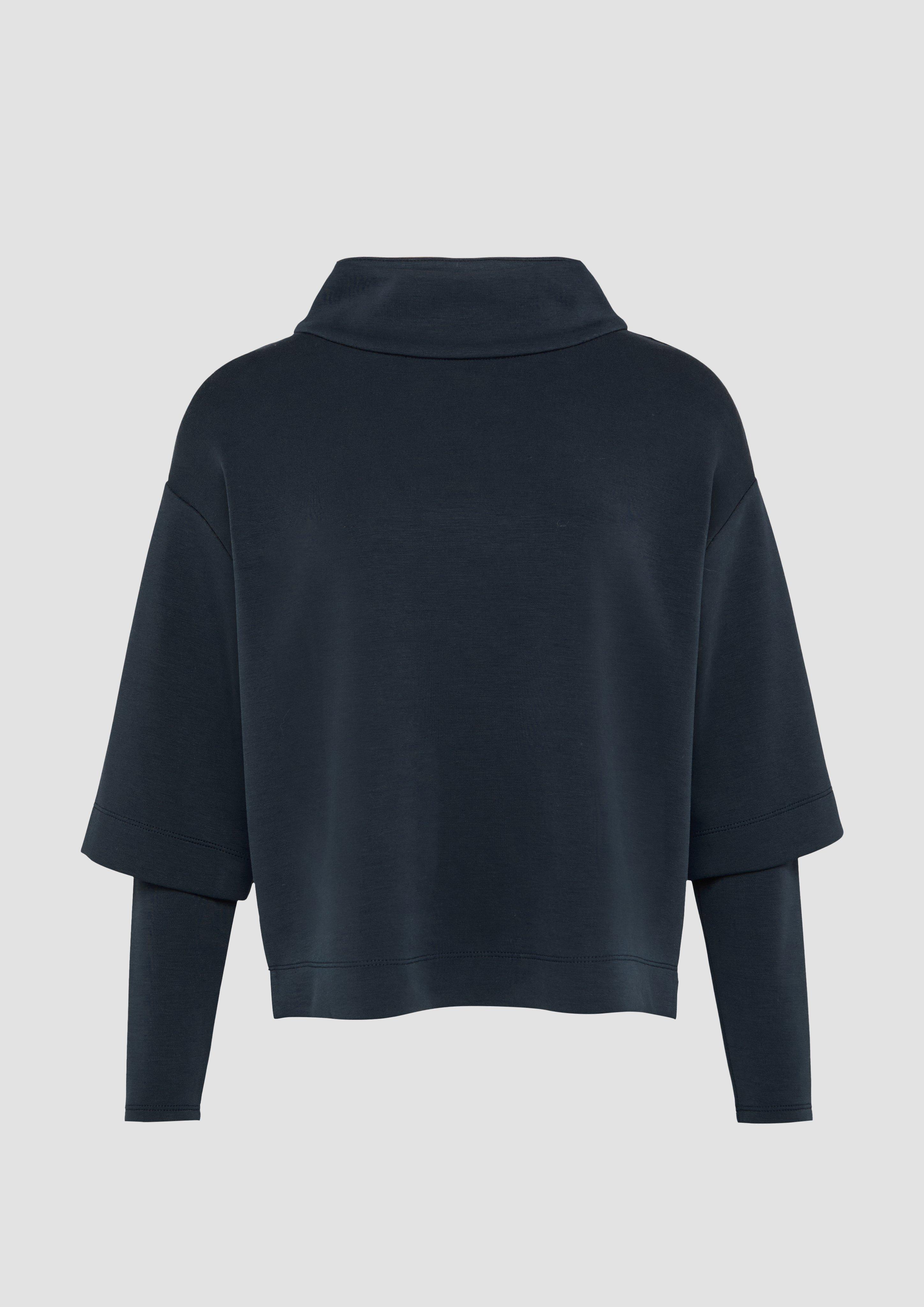 s.Oliver - Loose Sweatshirt aus Scuba mit überschnittenen Schultern, Damen, blau