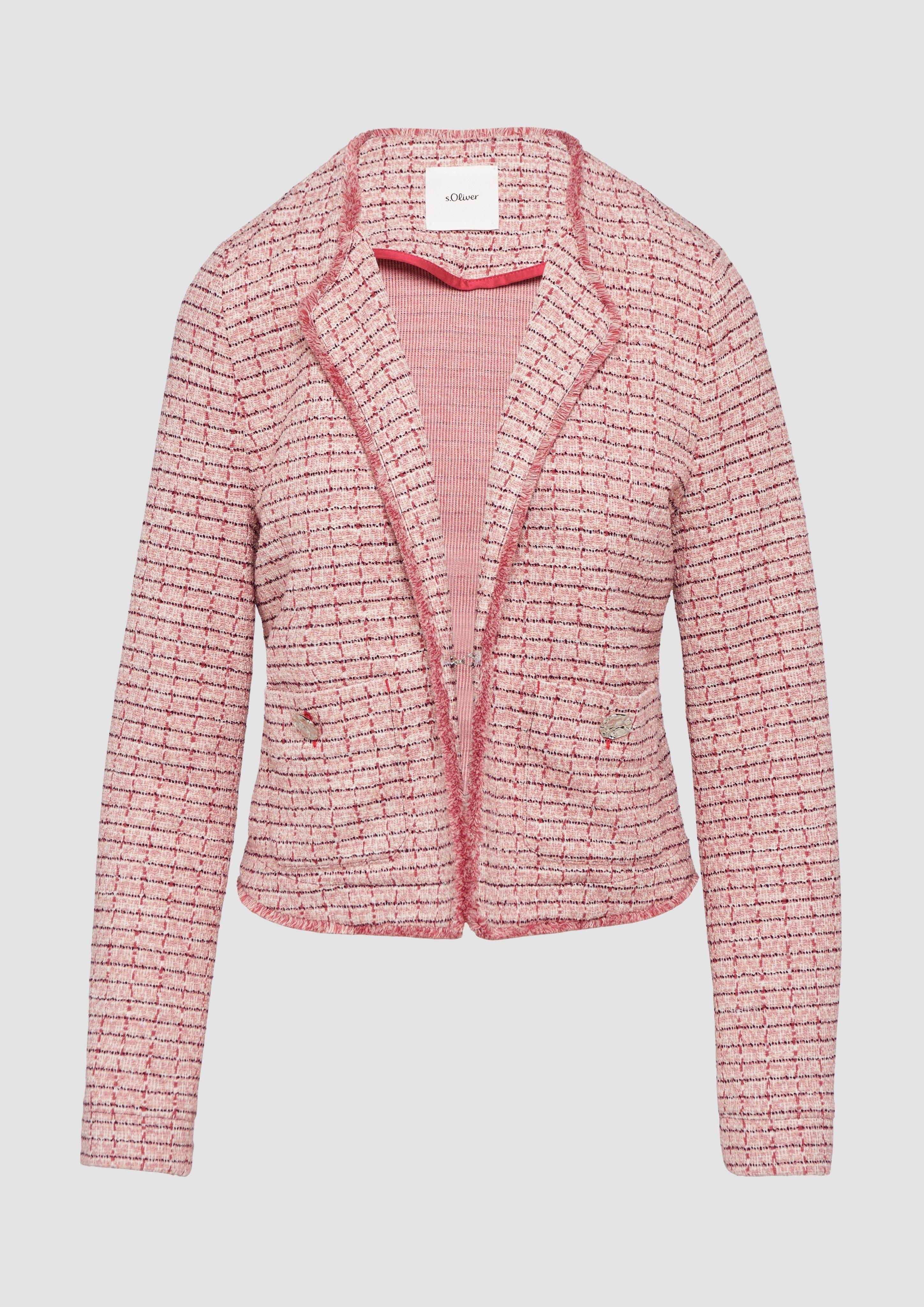 s.Oliver - Bouclé-Jacke mit Fransen, Damen, Rosa