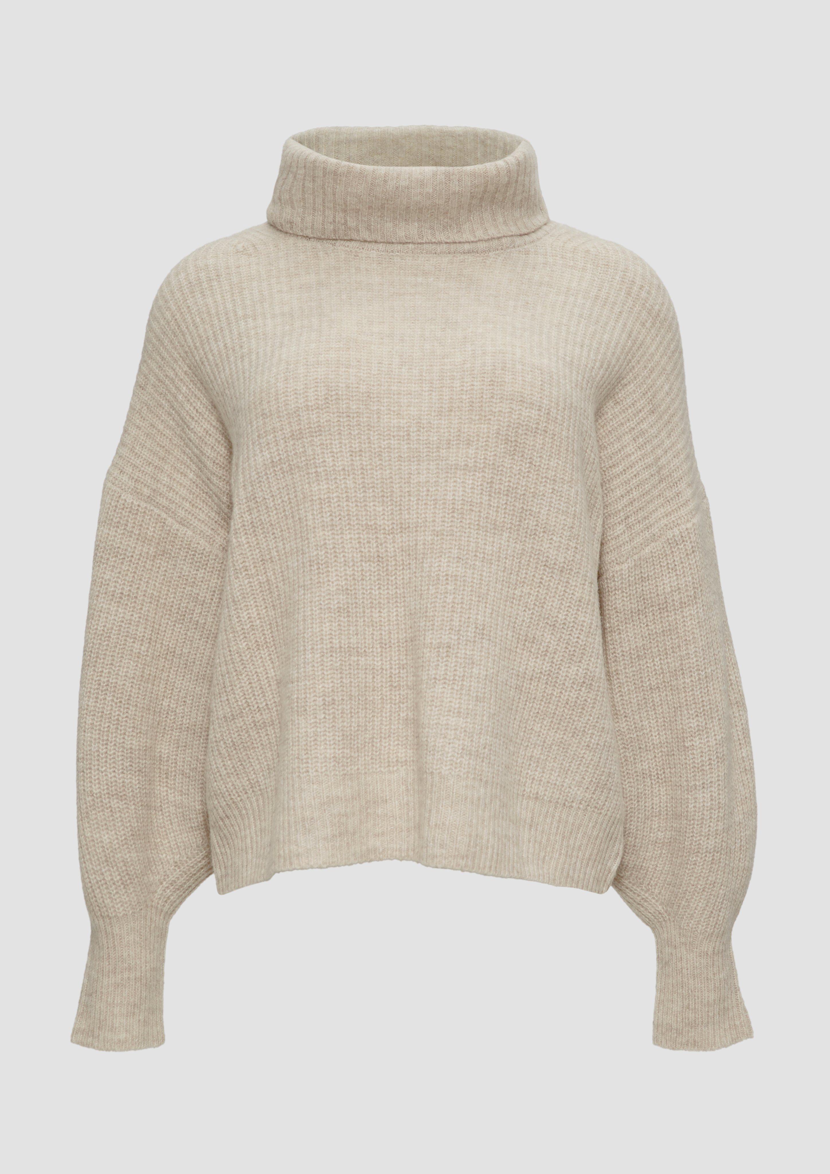 s.Oliver - Oversized Pullover mit Rollkragen, Damen, Beige