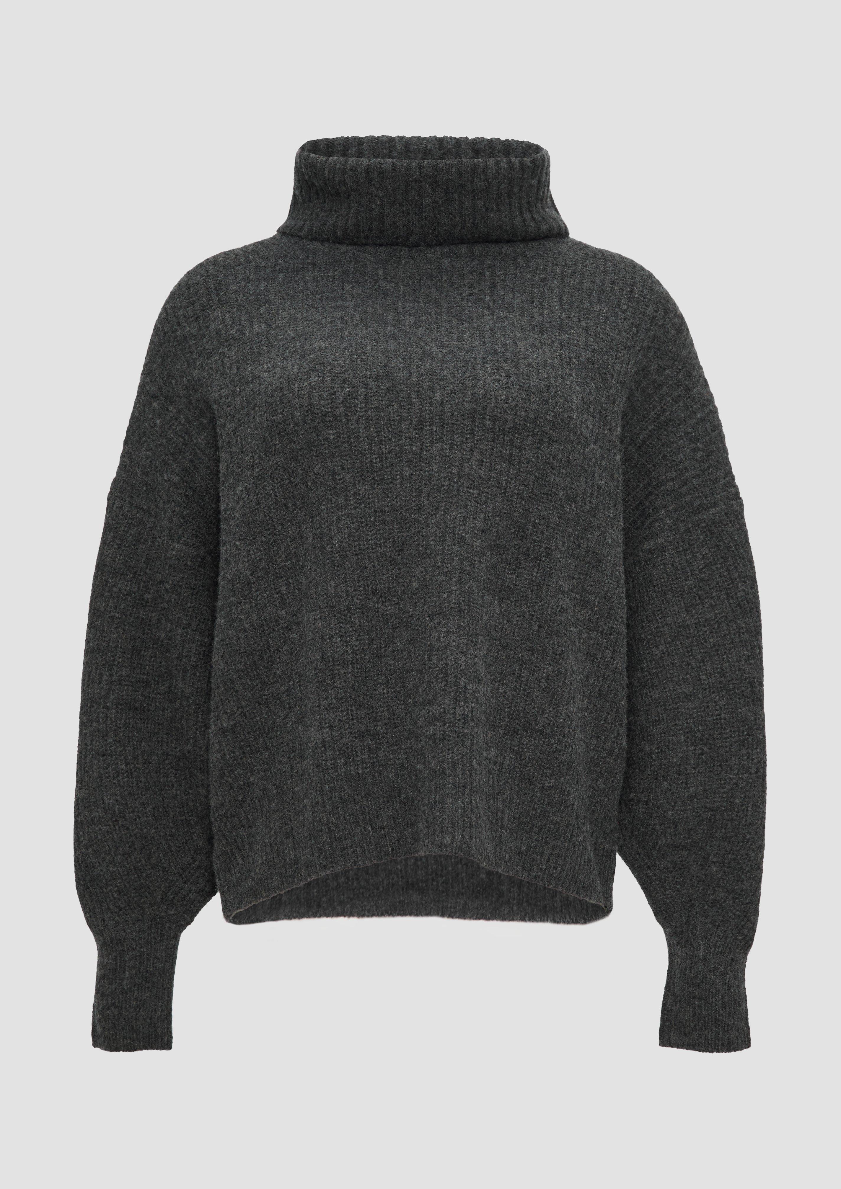 s.Oliver - Oversized Pullover mit Rollkragen, Damen, grau