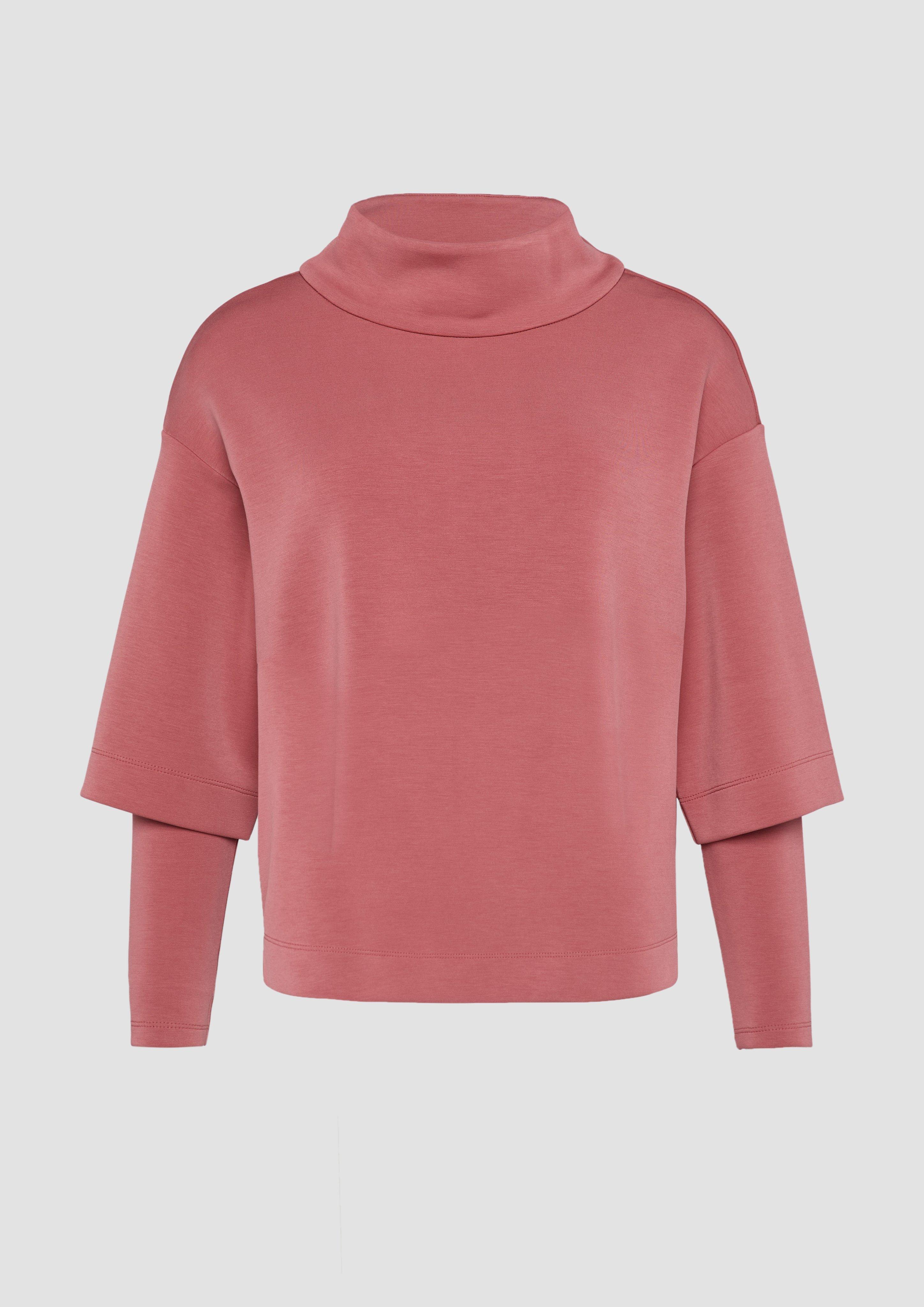 s.Oliver - Scuba-Sweatshirt mit Layering-Detail, Damen, Rosa