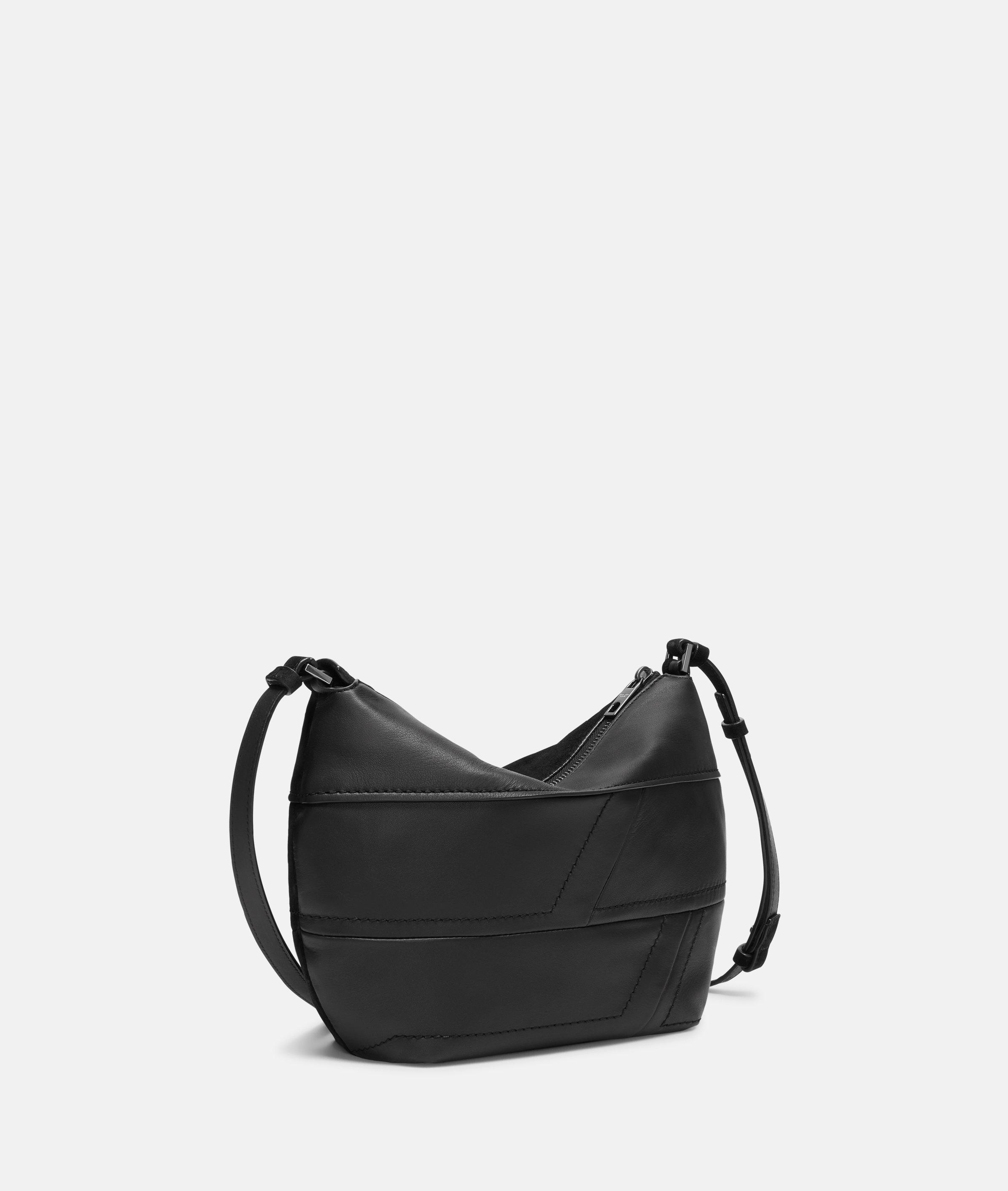 Thumbnail - Liebeskind Berlin - Handliche Hobo-Bag im Materialmix aus Velours- und Glattleder -  schwarz