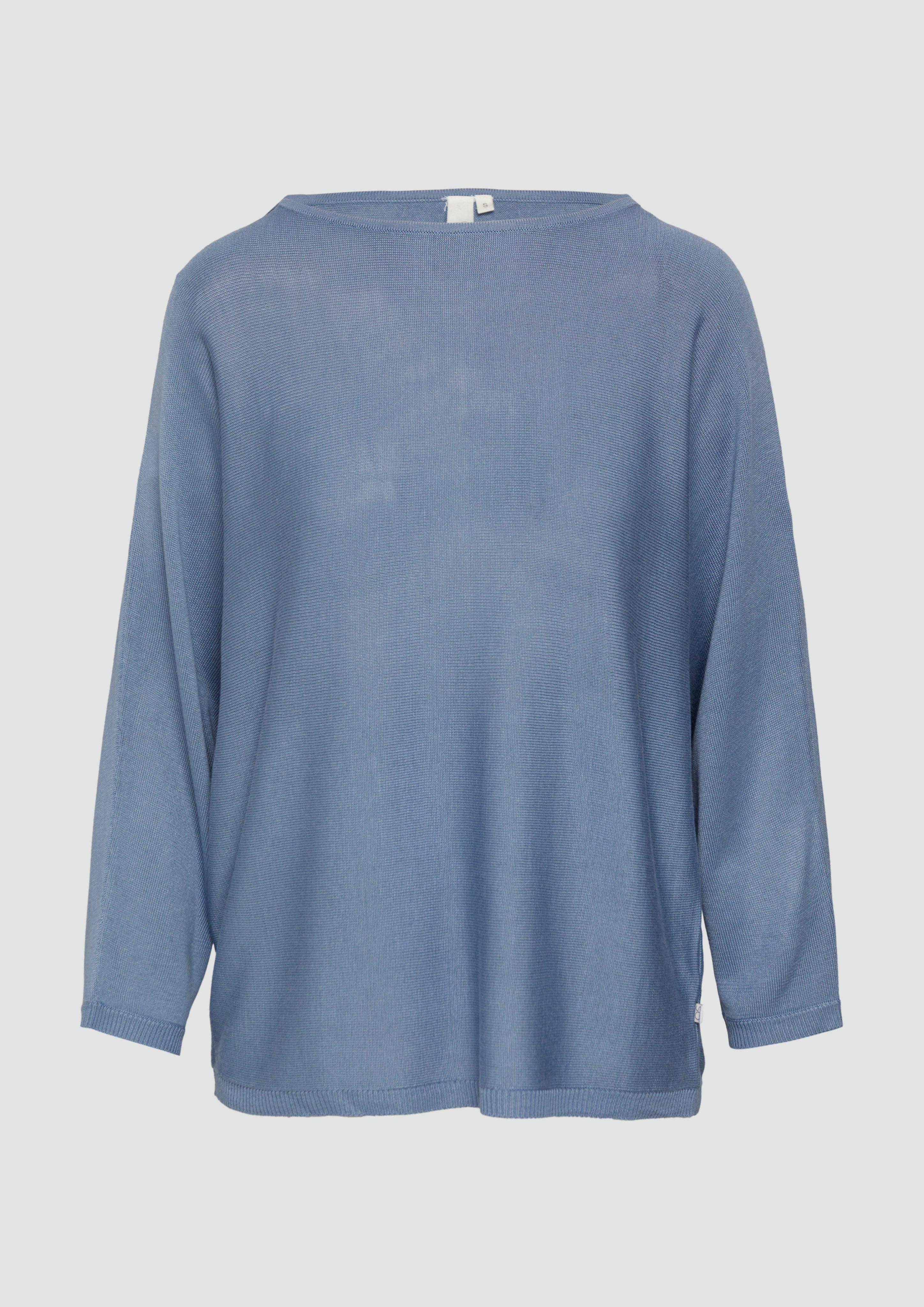 QS - Strickpullover mit Fledermausärmeln, Damen, blau