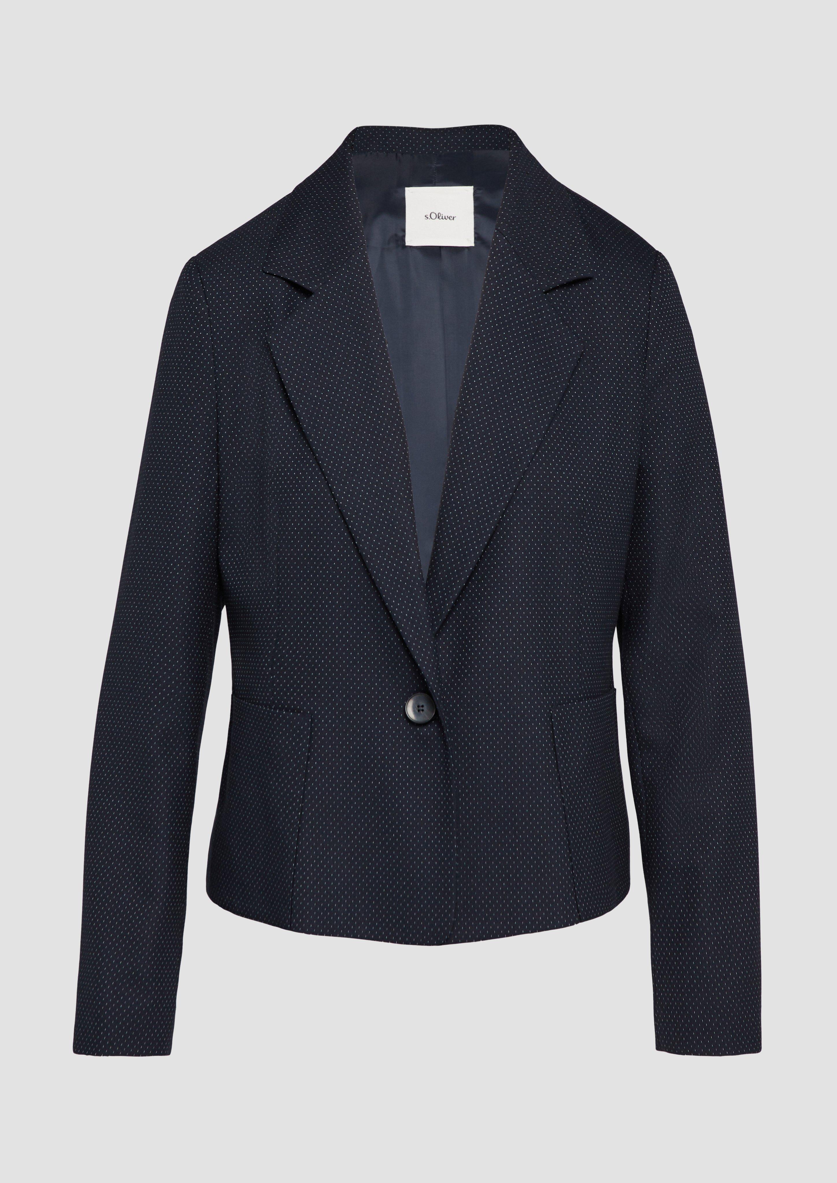 s.Oliver - Fein gepunkteter Blazer mit großen Taschen, Damen, blau