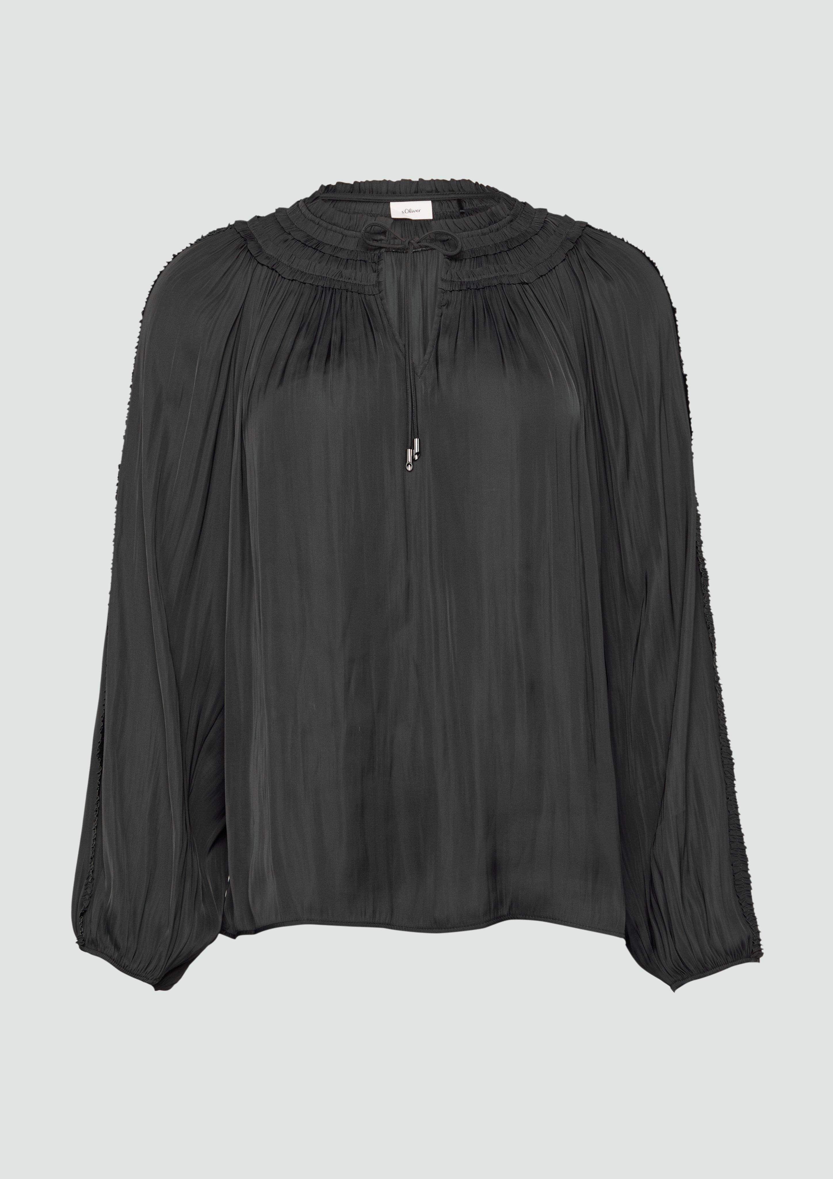 Thumbnail - s.Oliver - Tunika-Bluse mit Rüschen-Details, Damen, schwarz
