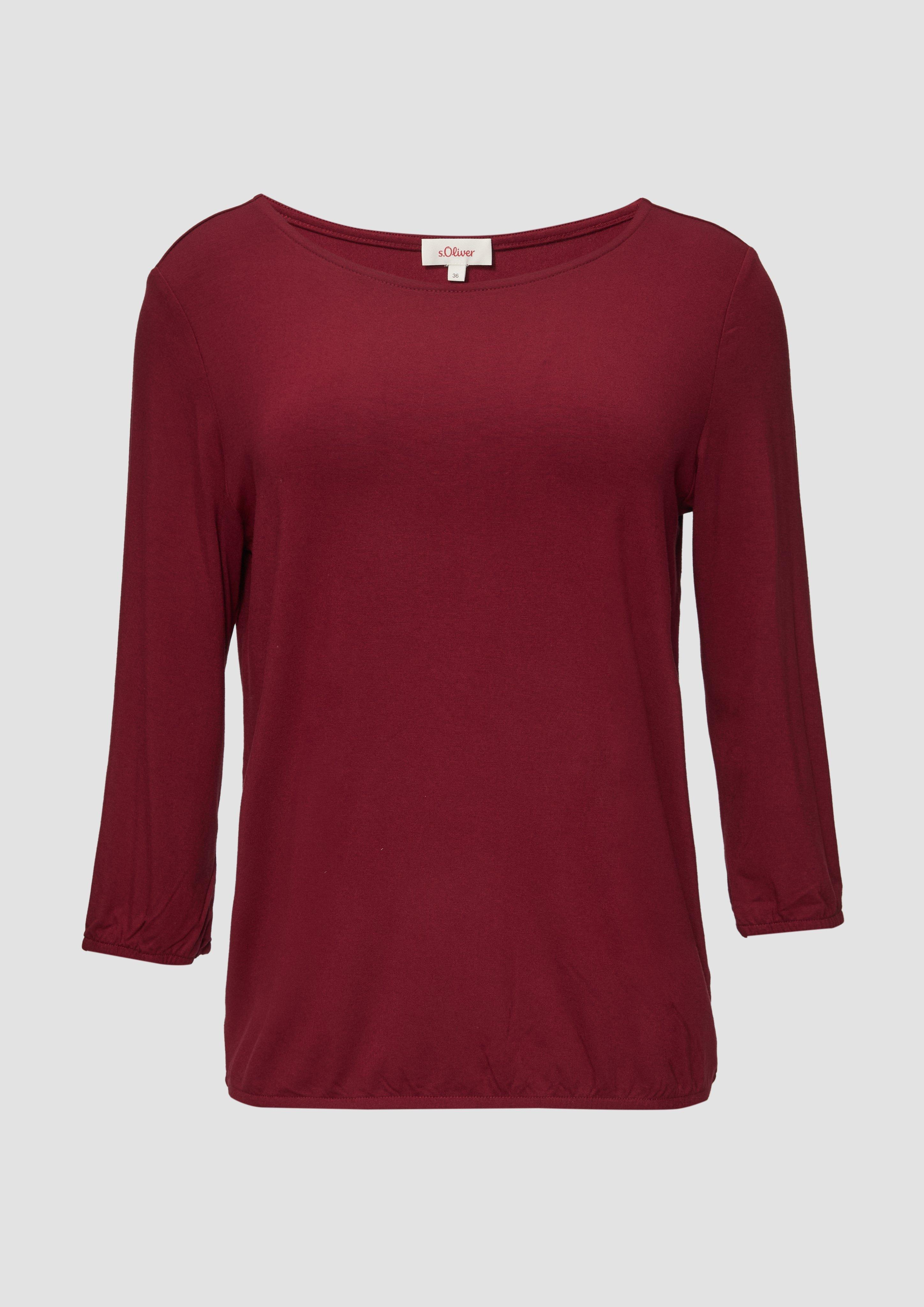 s.Oliver - Shirt mit All-over-Print aus Viskosestretch, Damen, rot