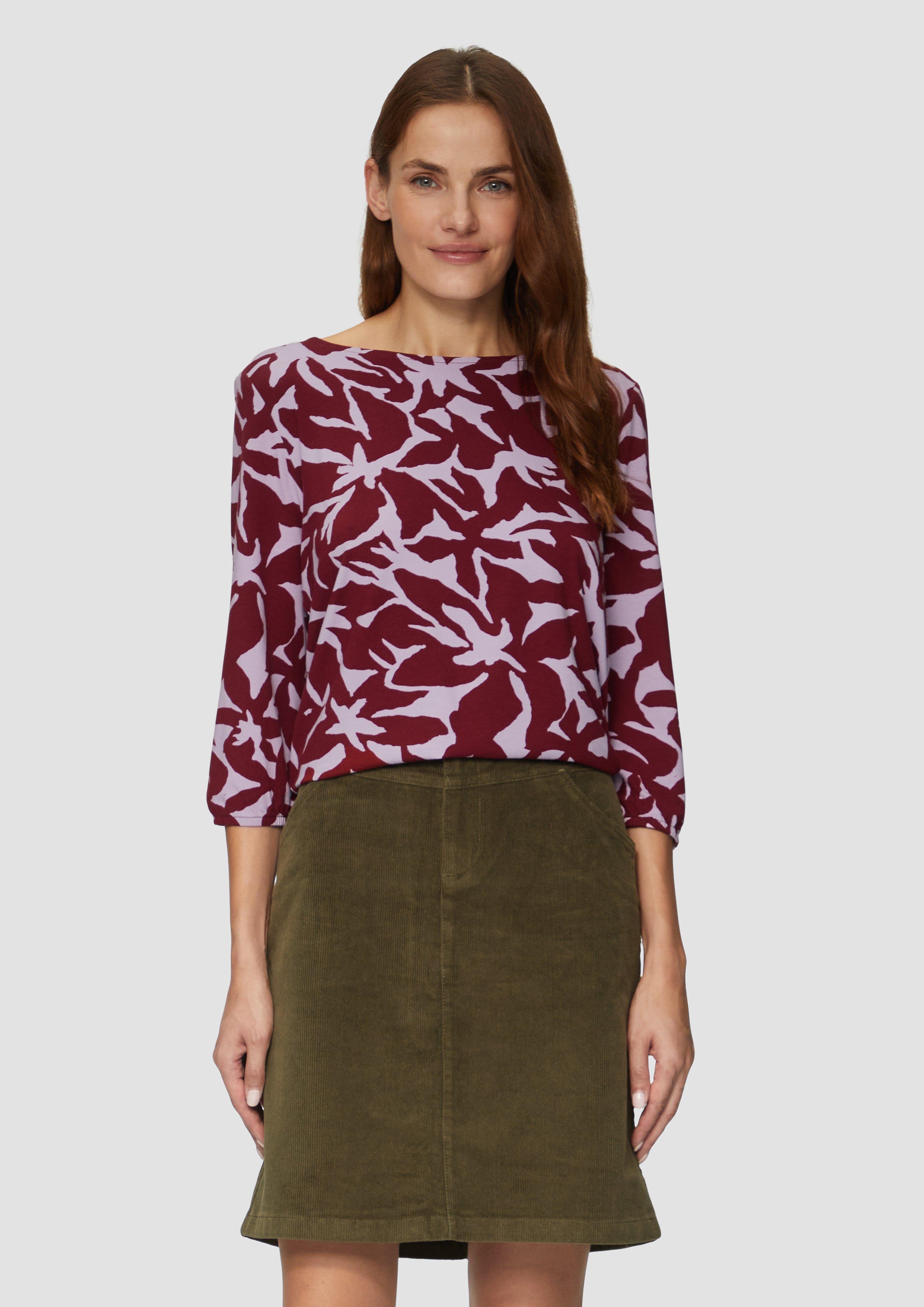 S.Oliver Shirt mit All-over-Print aus Viskosestretch