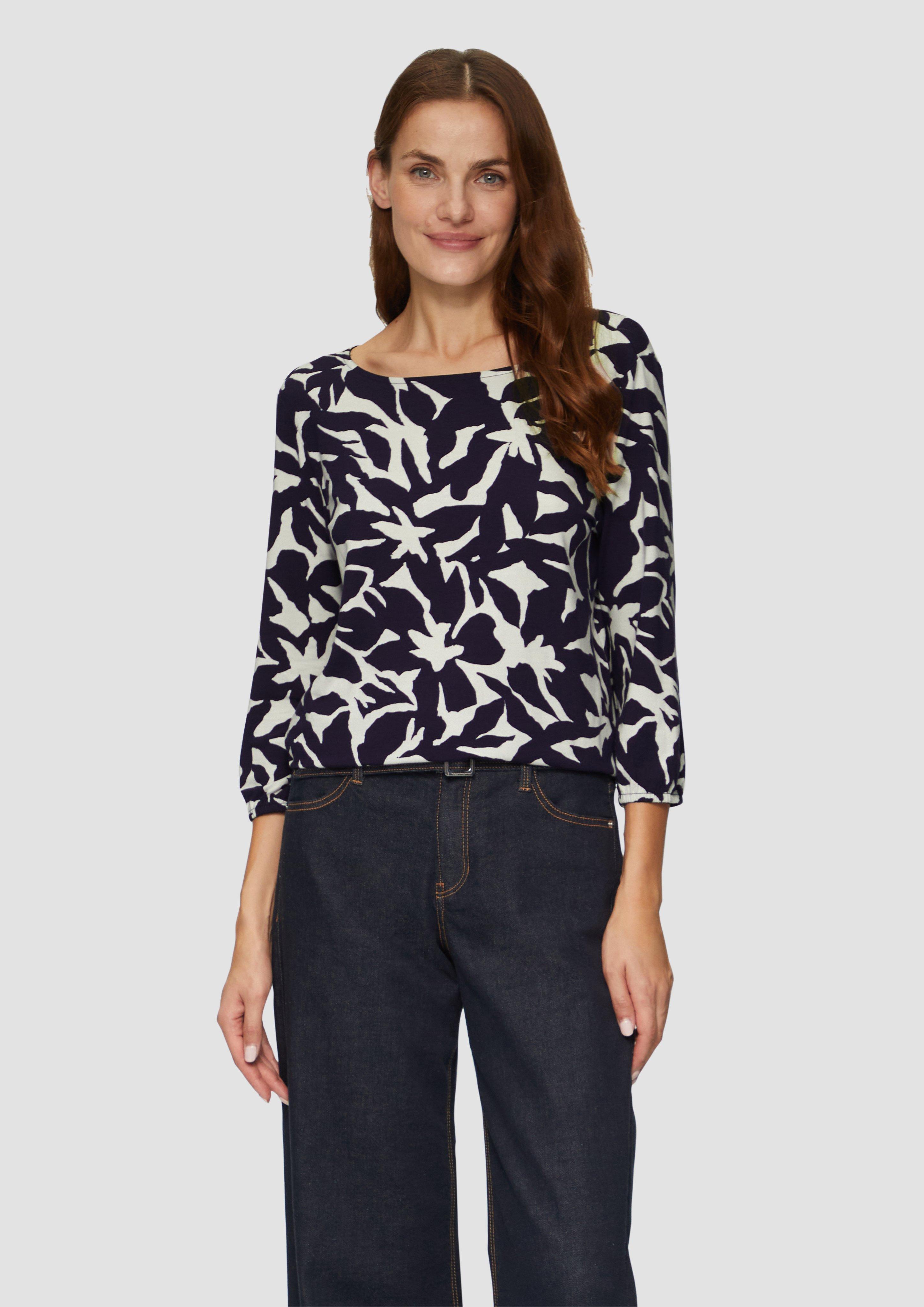 S.Oliver Shirt mit All-over-Print aus Viskosestretch