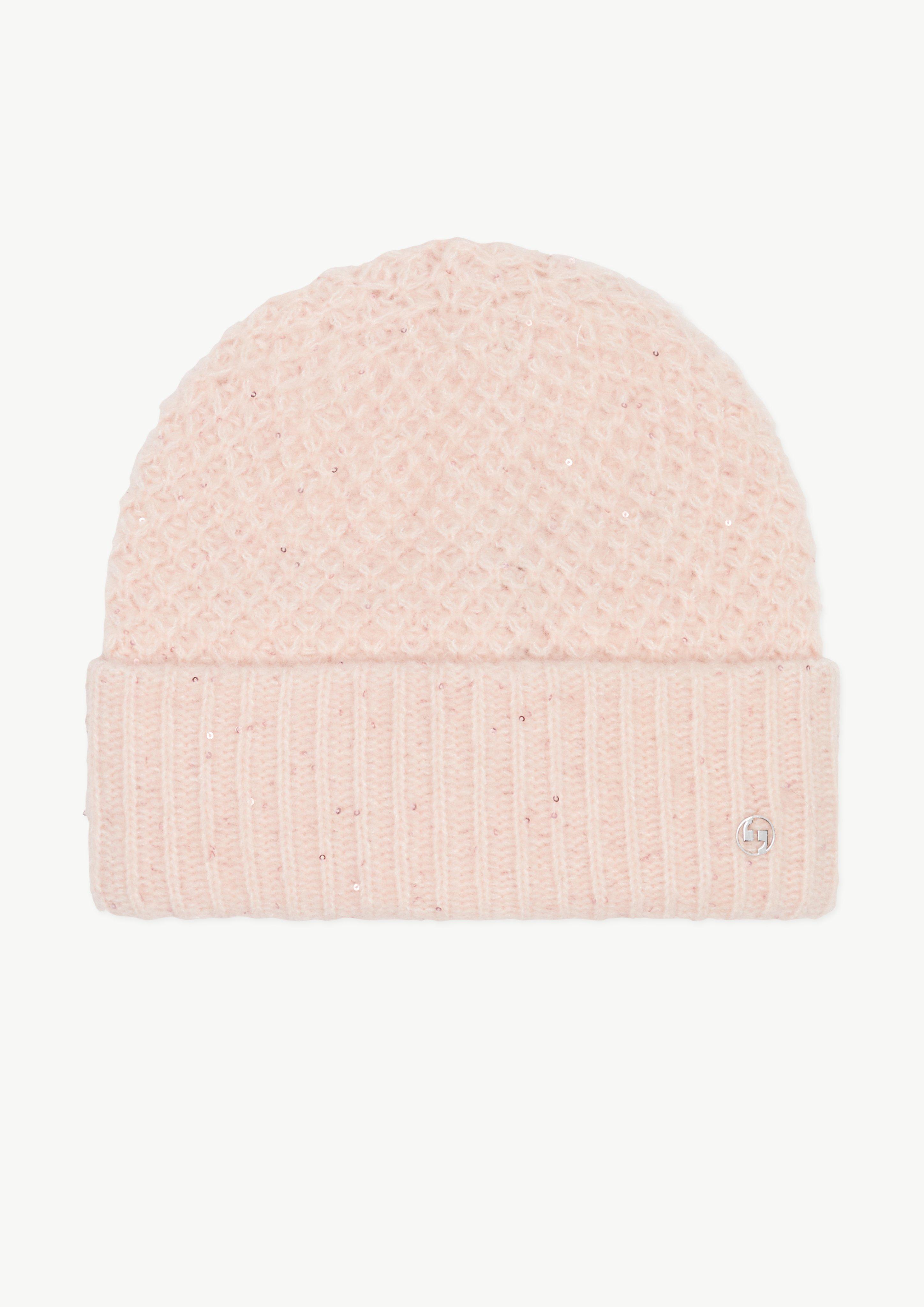 Knitted hat with glitter yarn - white | Comma Knitted hat with glitter yarn - white | Comma