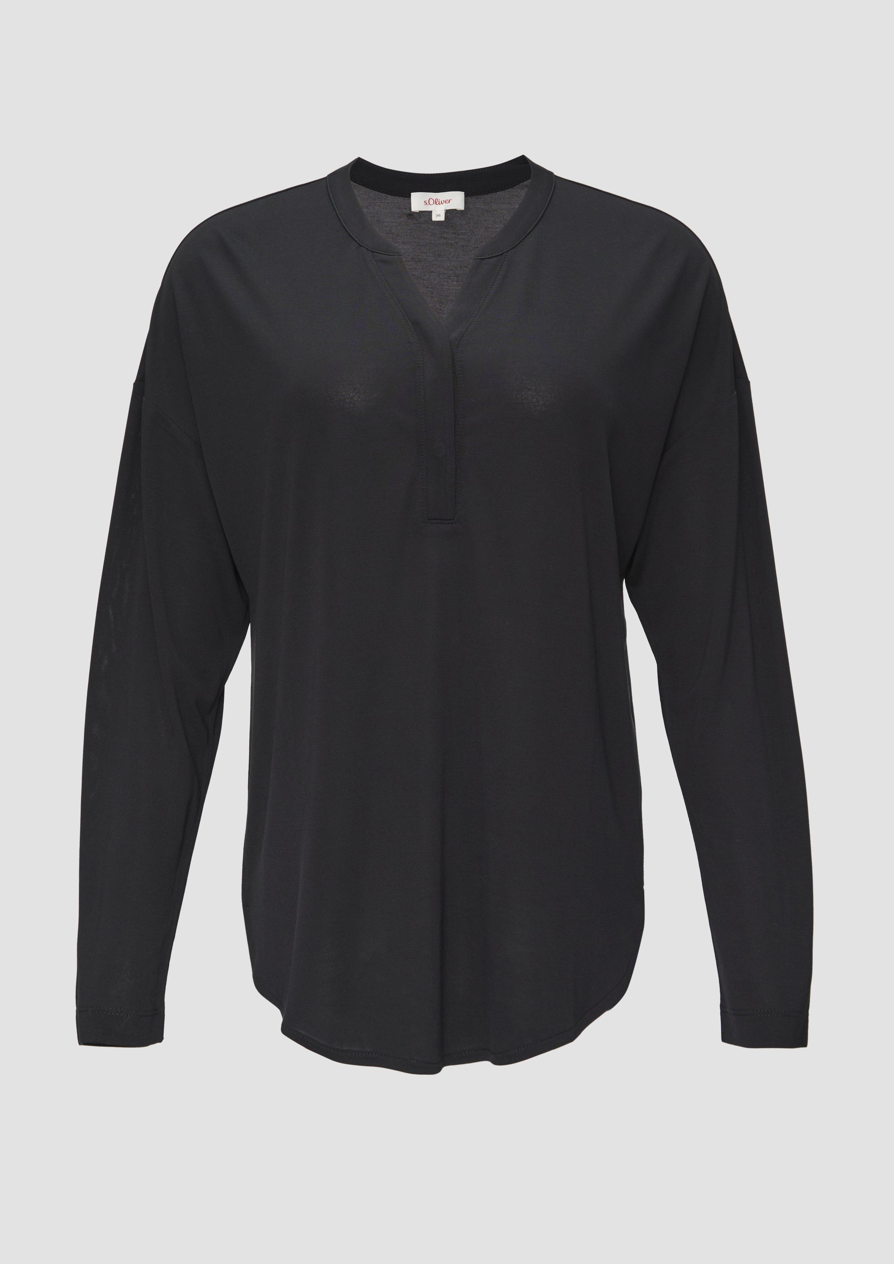 s.Oliver - Blusenshirt aus fließendem Modalmix, Damen, schwarz