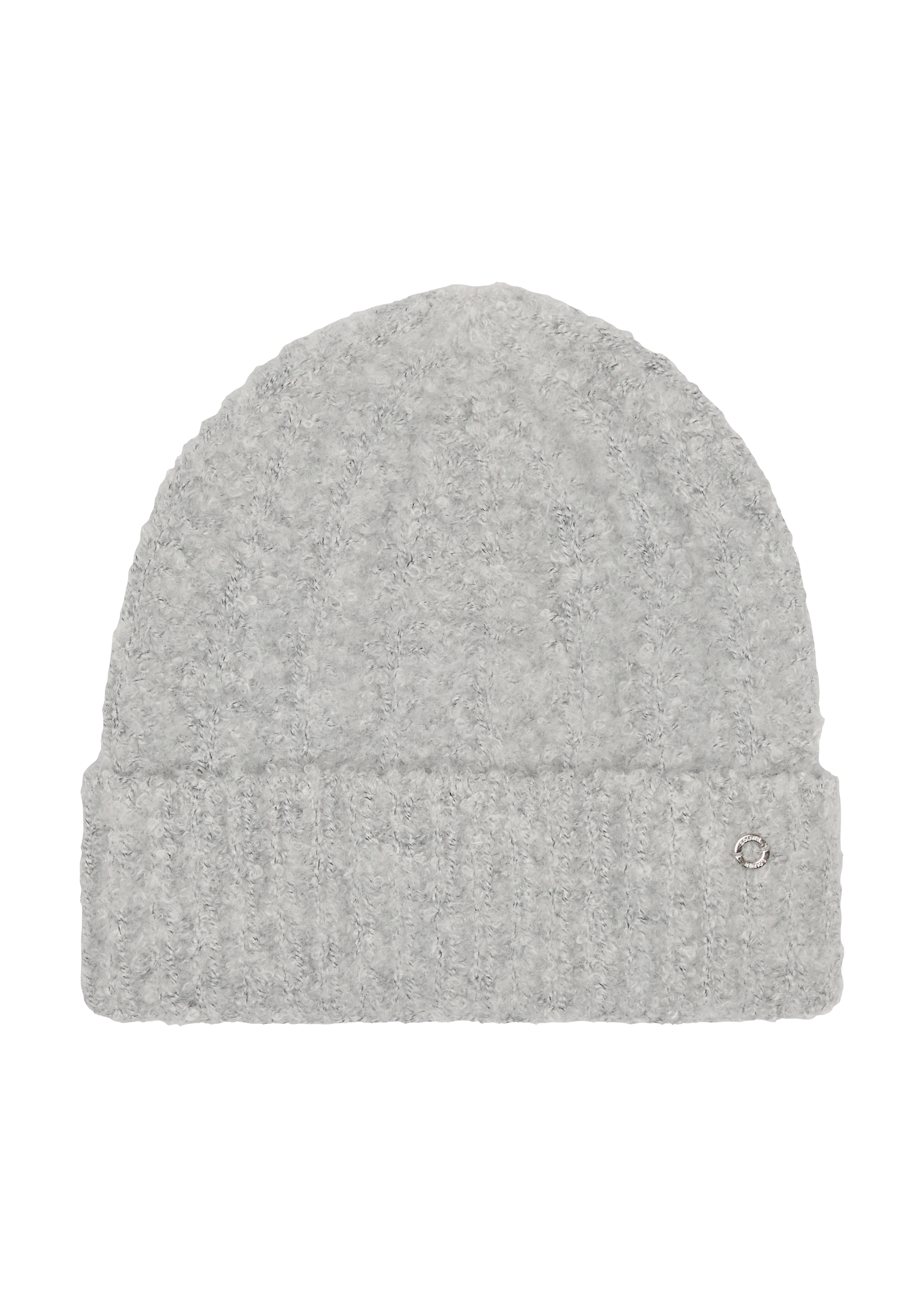 s.Oliver - Weiche Beanie mit Strickmuster, Damen, grau