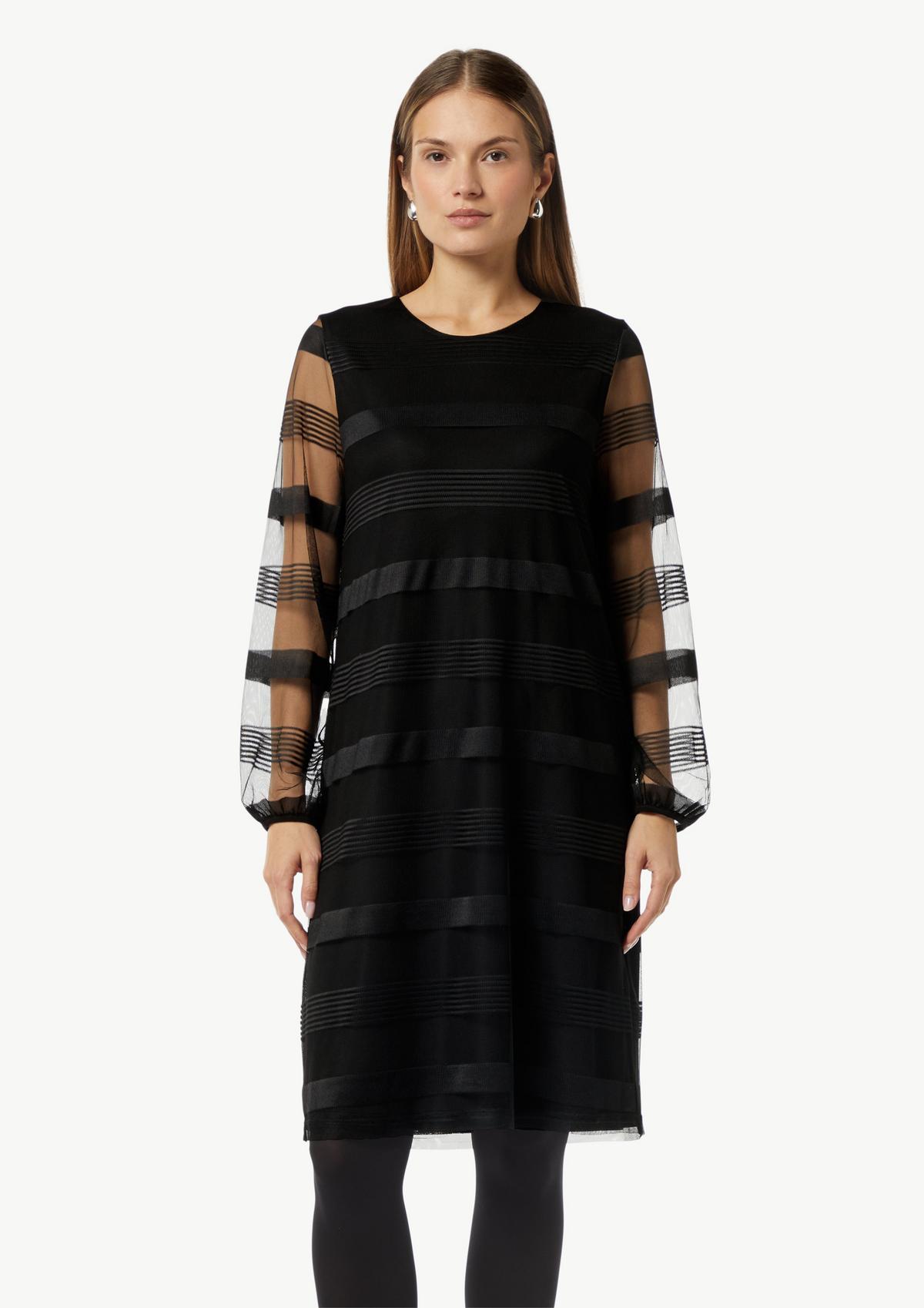 Striped mesh dress - black | Comma
