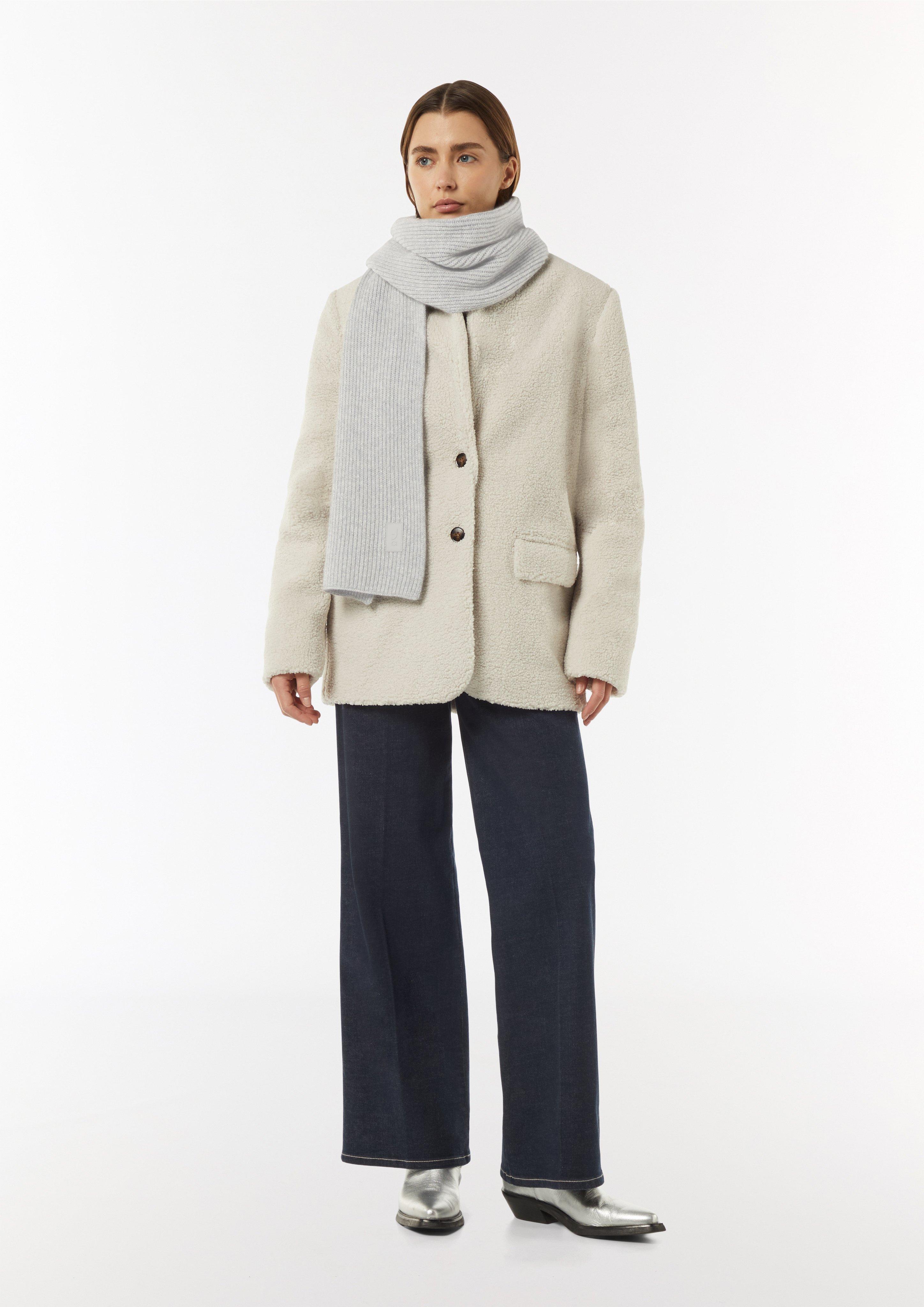 Knitted scarf with glitter yarn - Grey | SCAYLE
