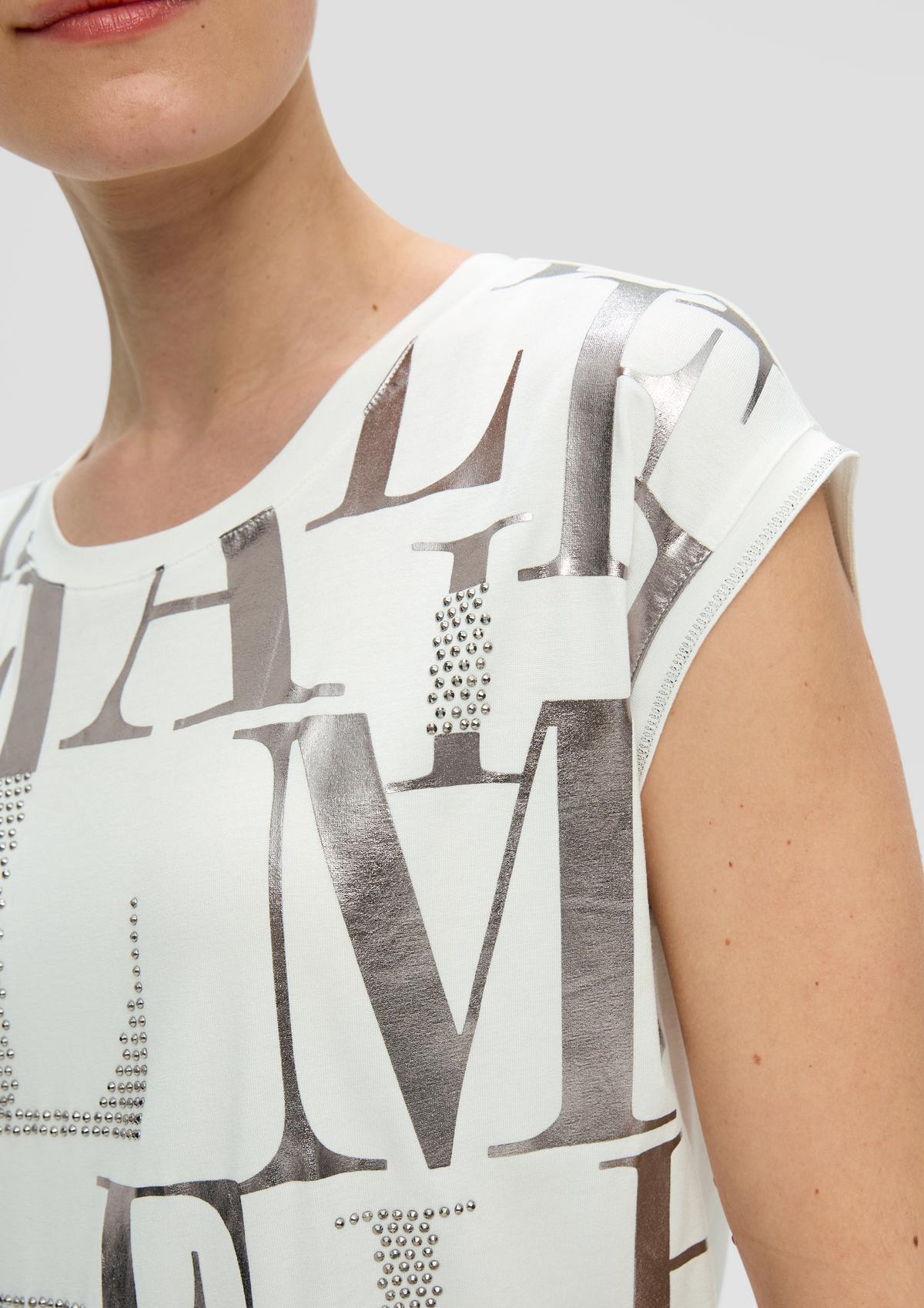 s.Oliver T-Shirt mit glänzendem Folienprint