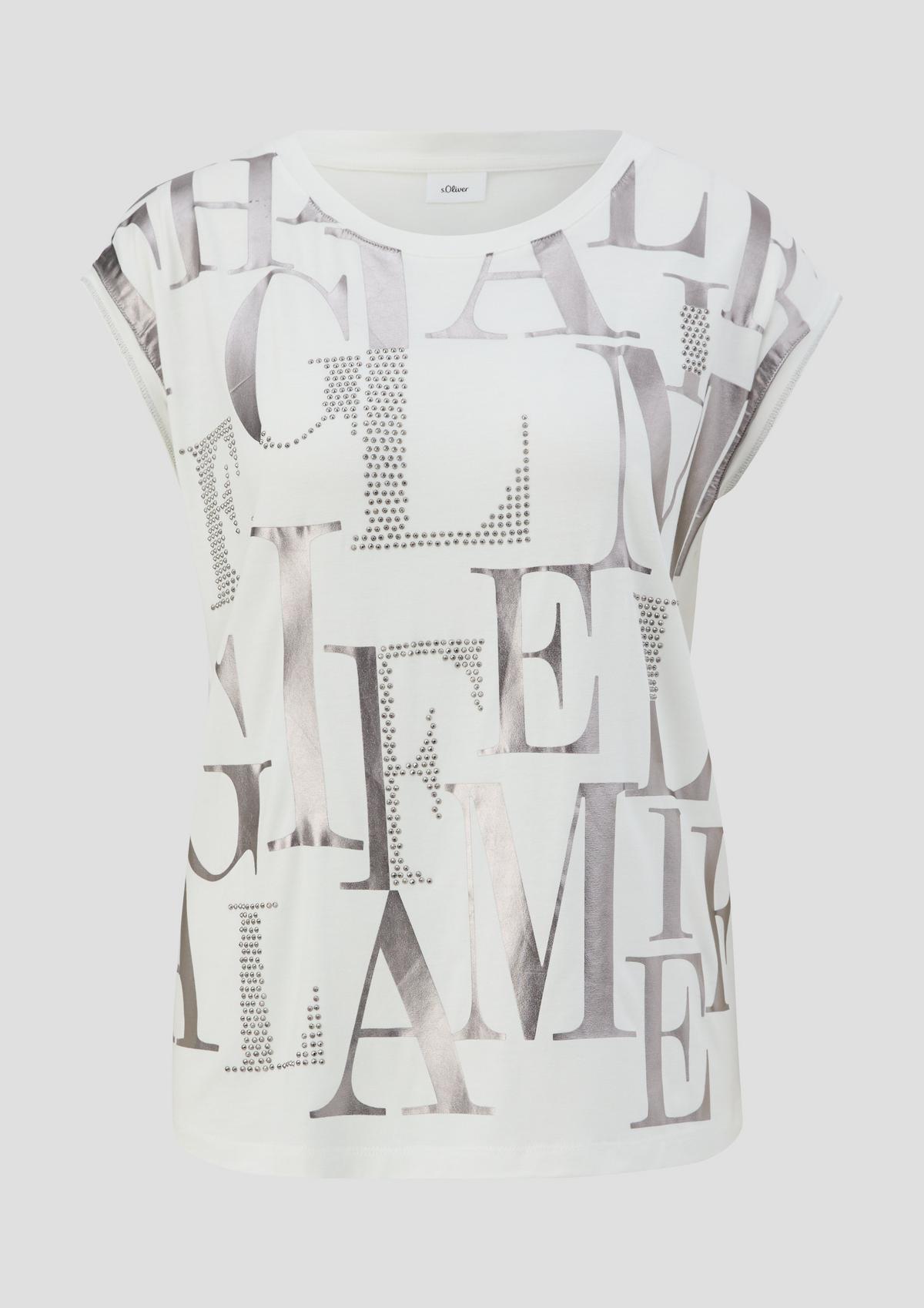 s.Oliver T-Shirt mit glänzendem Folienprint