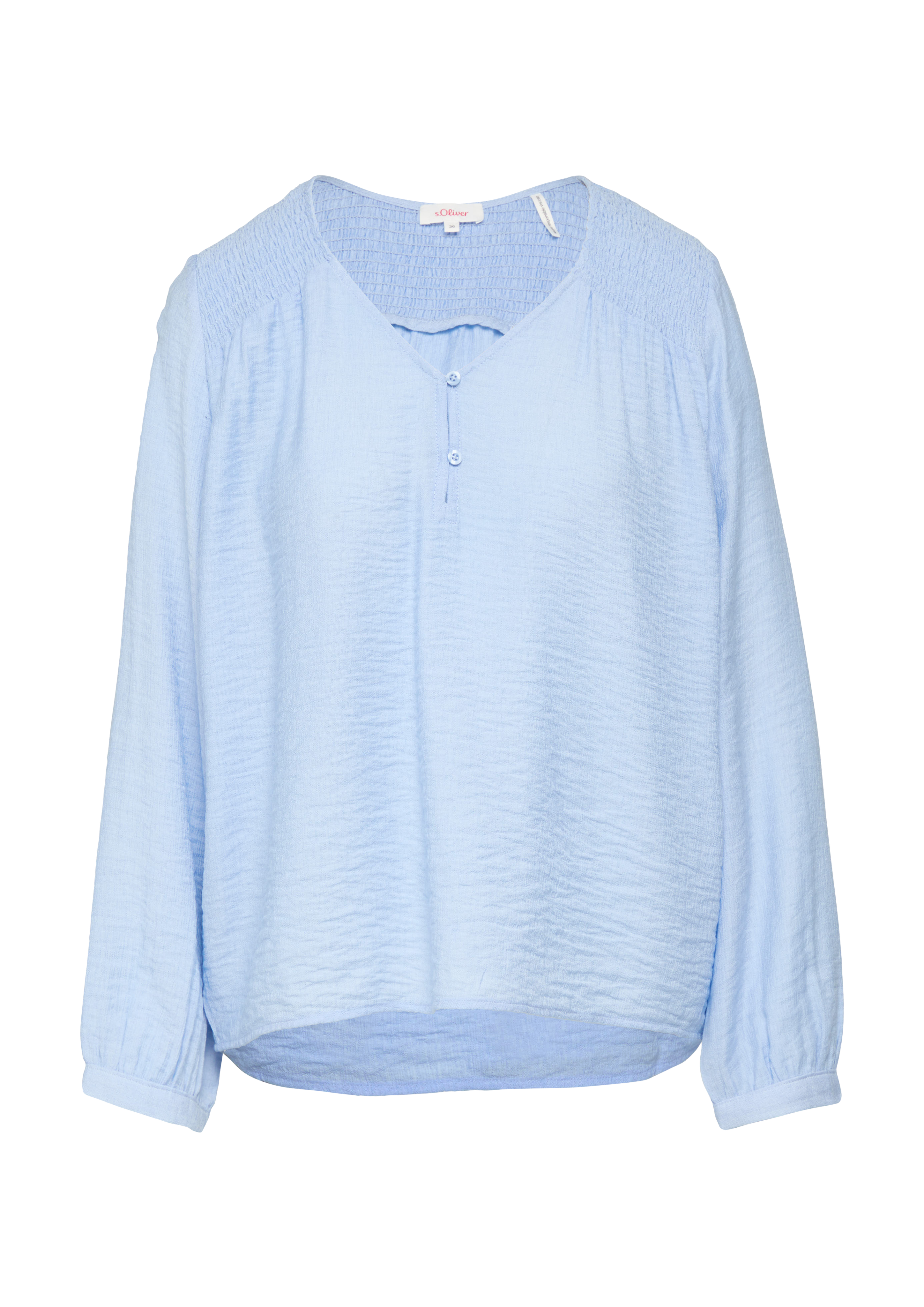 s.Oliver Strukturierte Bluse Aus Viskosemix Mit Smok-Details