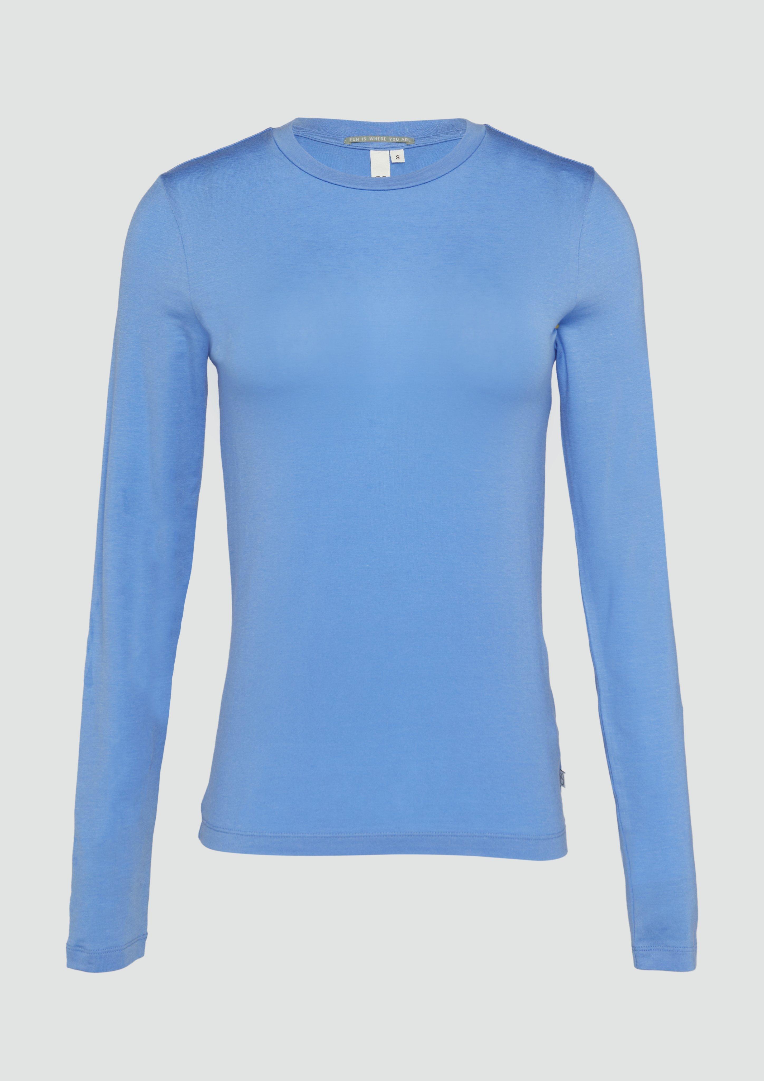 QS - Weiches Longsleeve aus Lyocellmix, Damen, blau