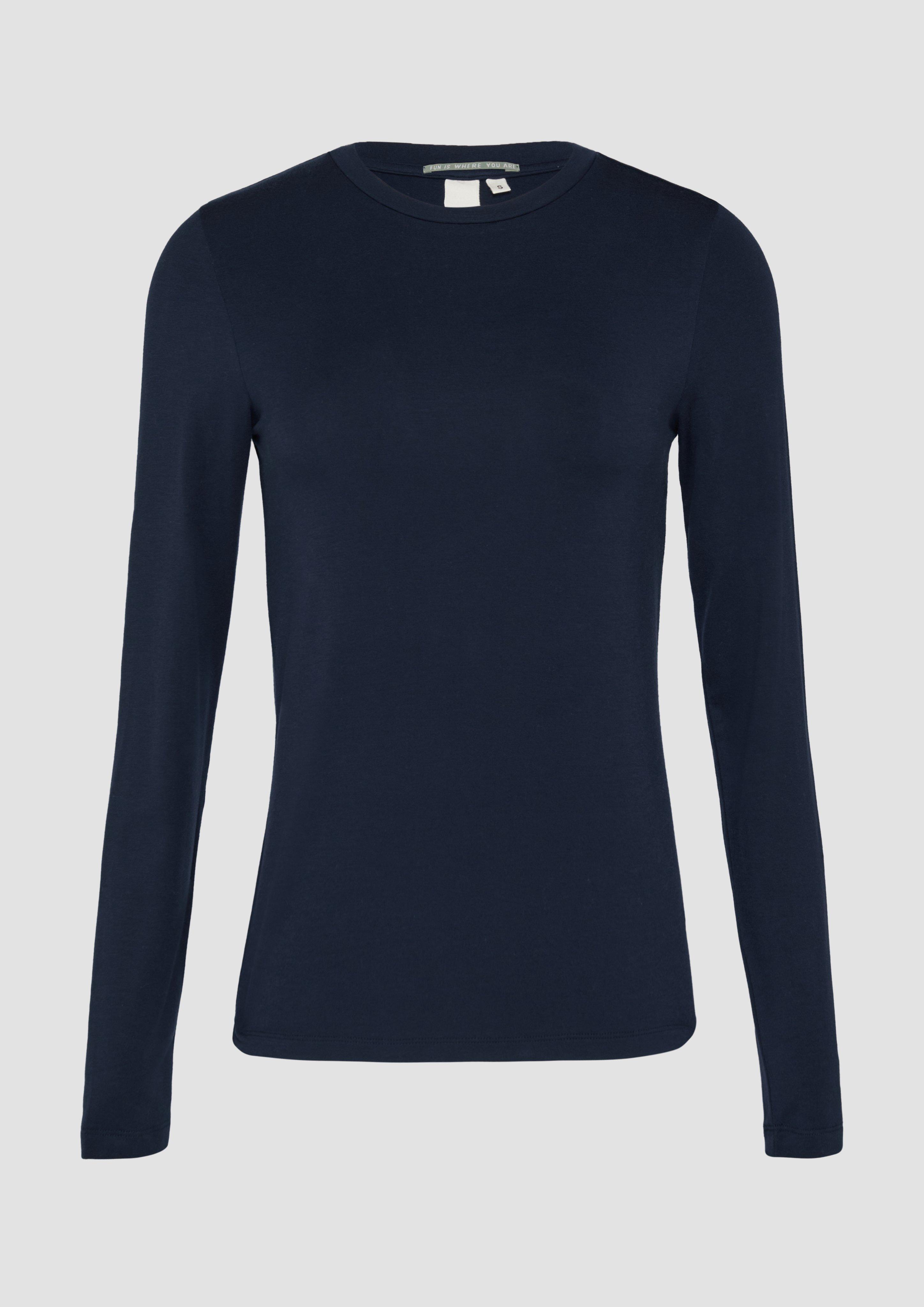 QS - Weiches Longsleeve aus Lyocellmix, Damen, blau