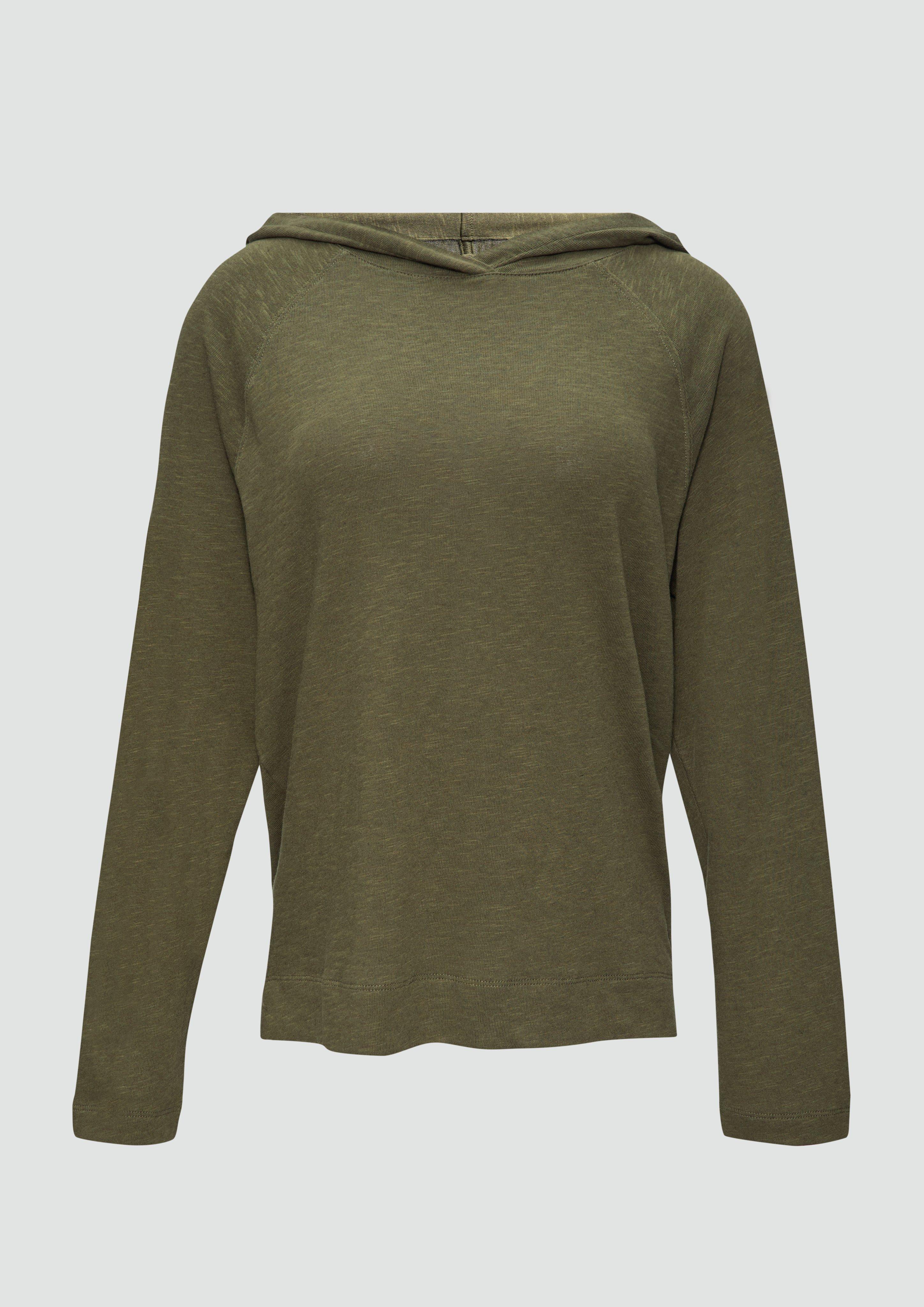 Thumbnail - s.Oliver - Weiches Jerseyshirt mit Flammgarnstruktur, Damen, Grün