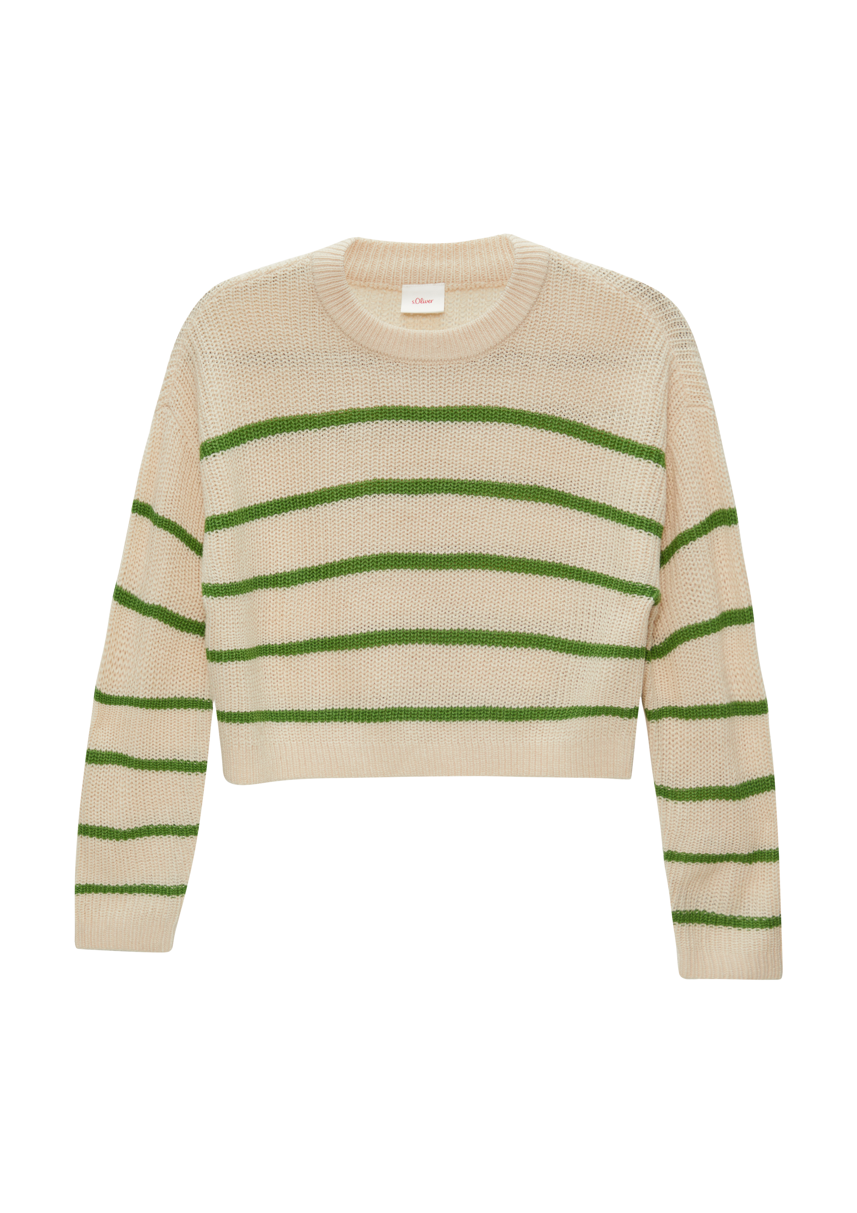 s.Oliver - Geringelter Strickpullover, Mädchen, Beige