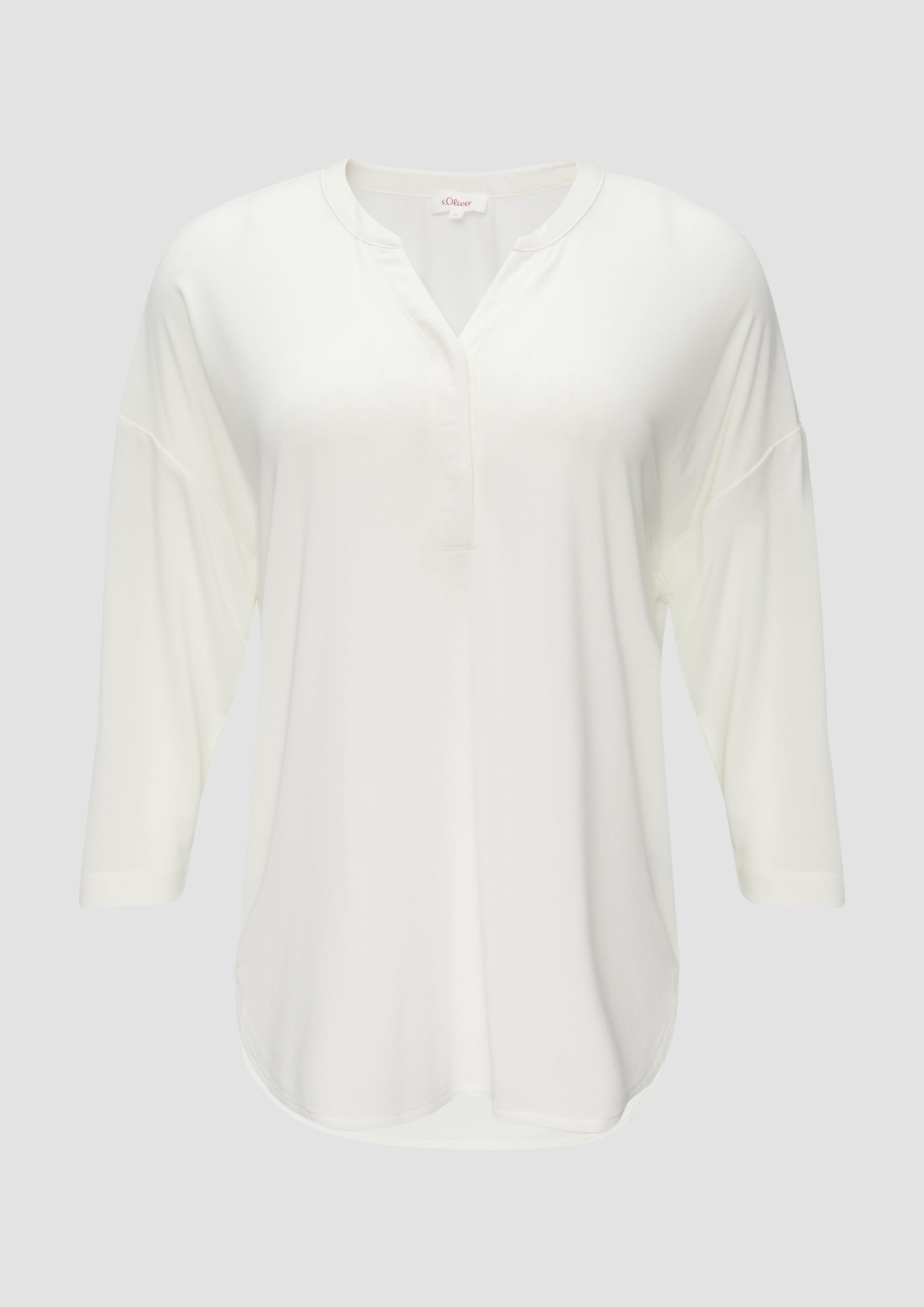 s.Oliver - Blusenshirt aus fließendem Modalmix, Damen, creme