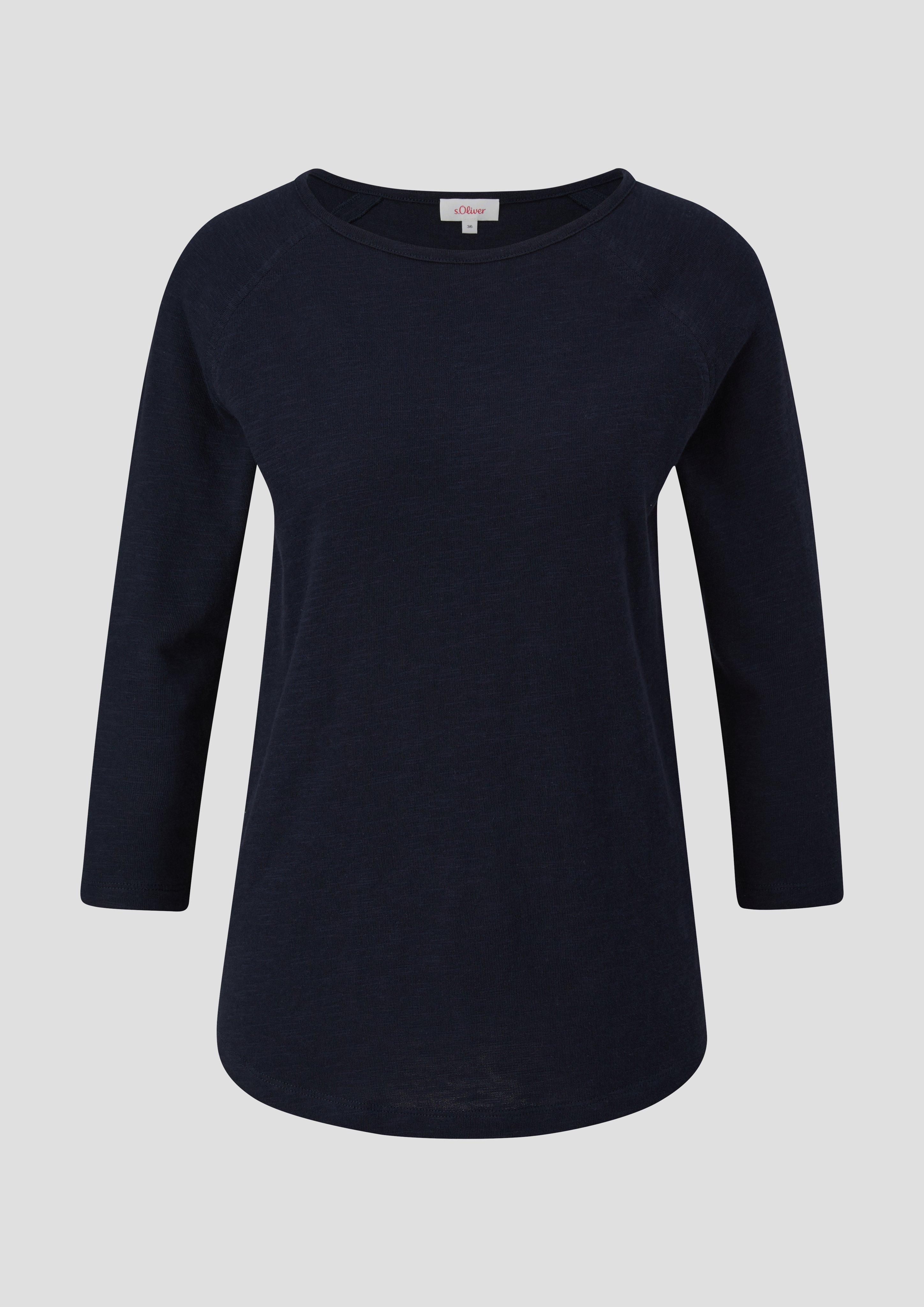 s.Oliver 3/4-Ärmel Shirt mit Flammgarnstruktur