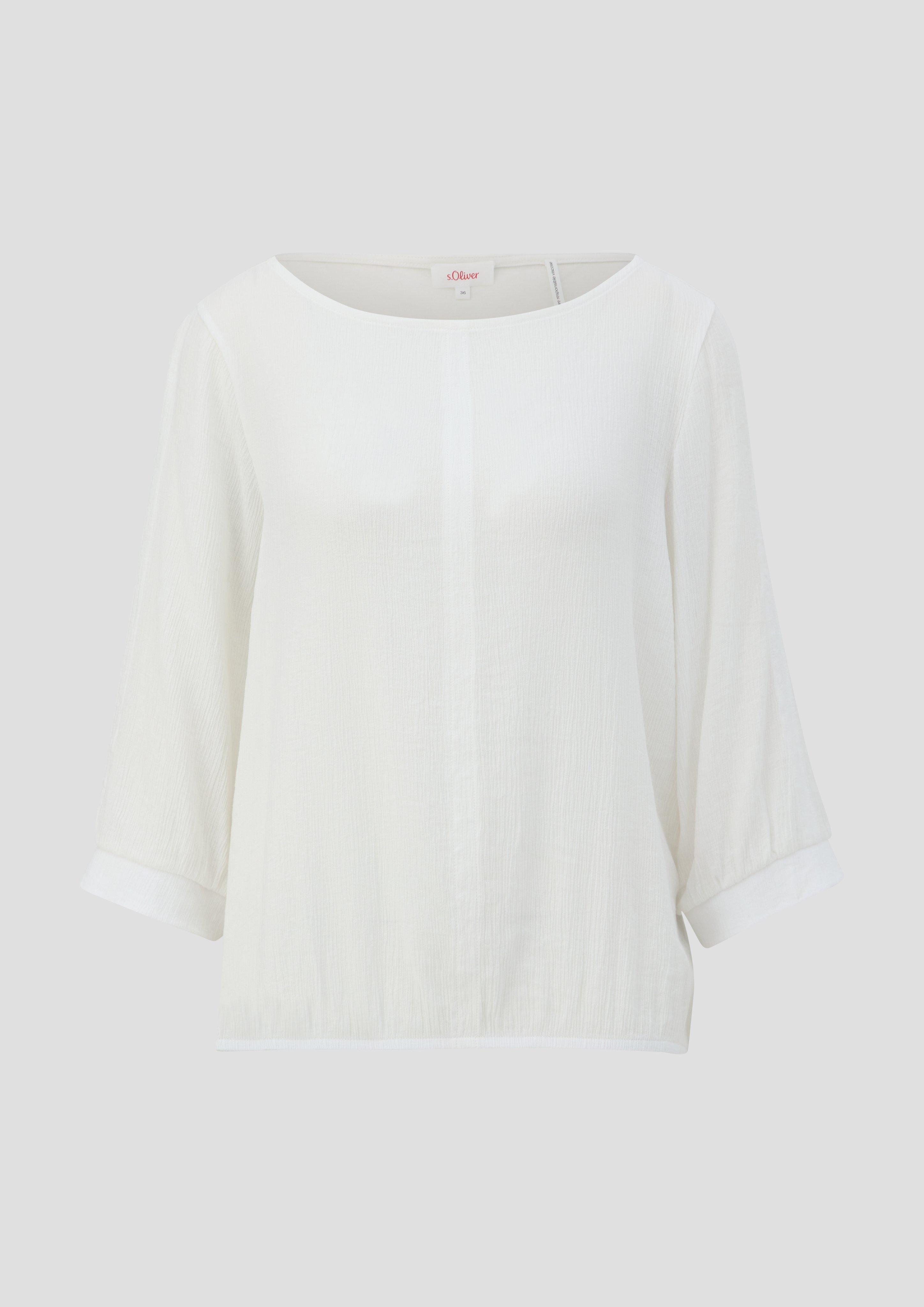 s.Oliver - Crêpeshirt aus Viskosemix, Damen, creme