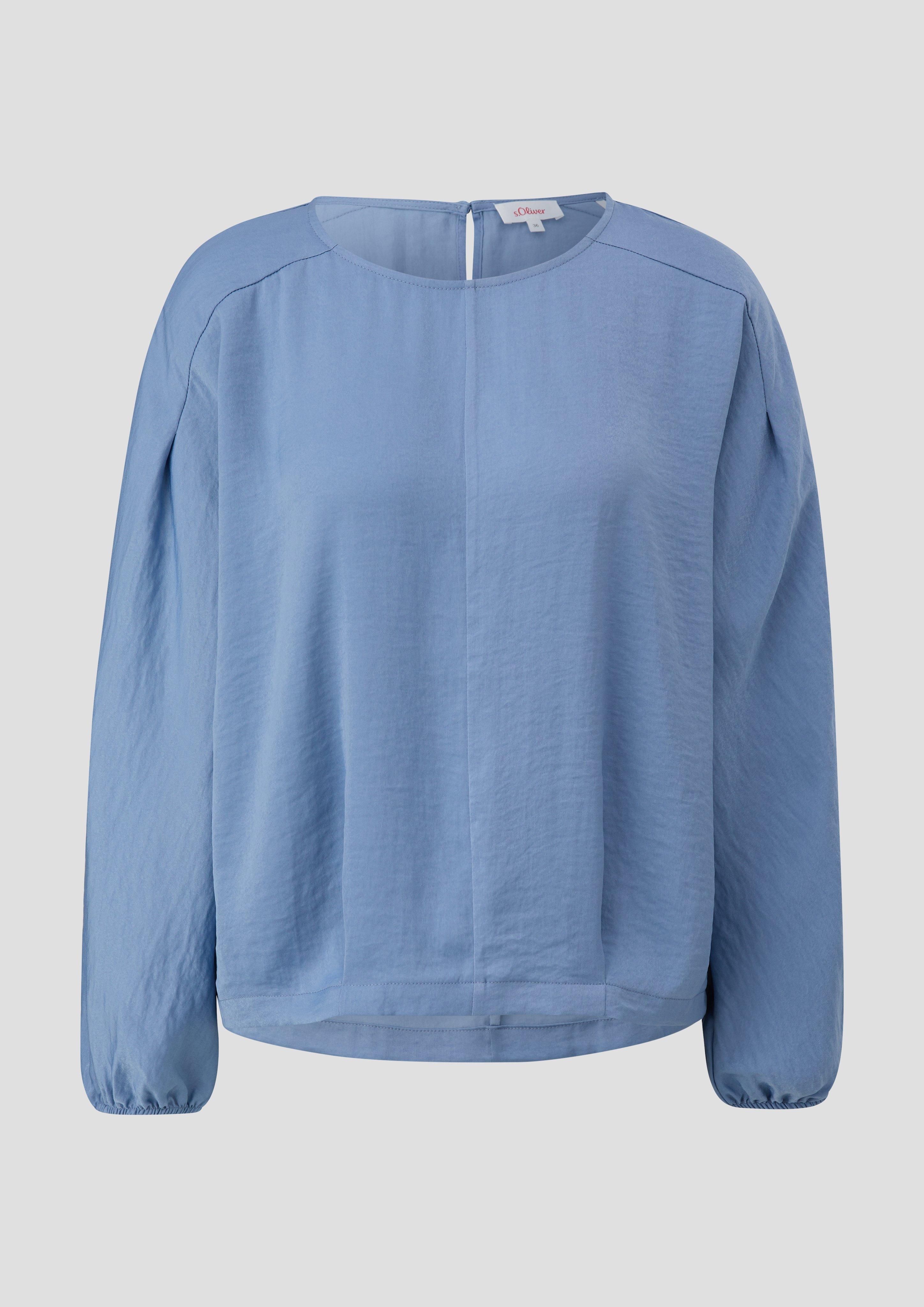 s.Oliver - Satinbluse im Loose Fit, Damen, blau