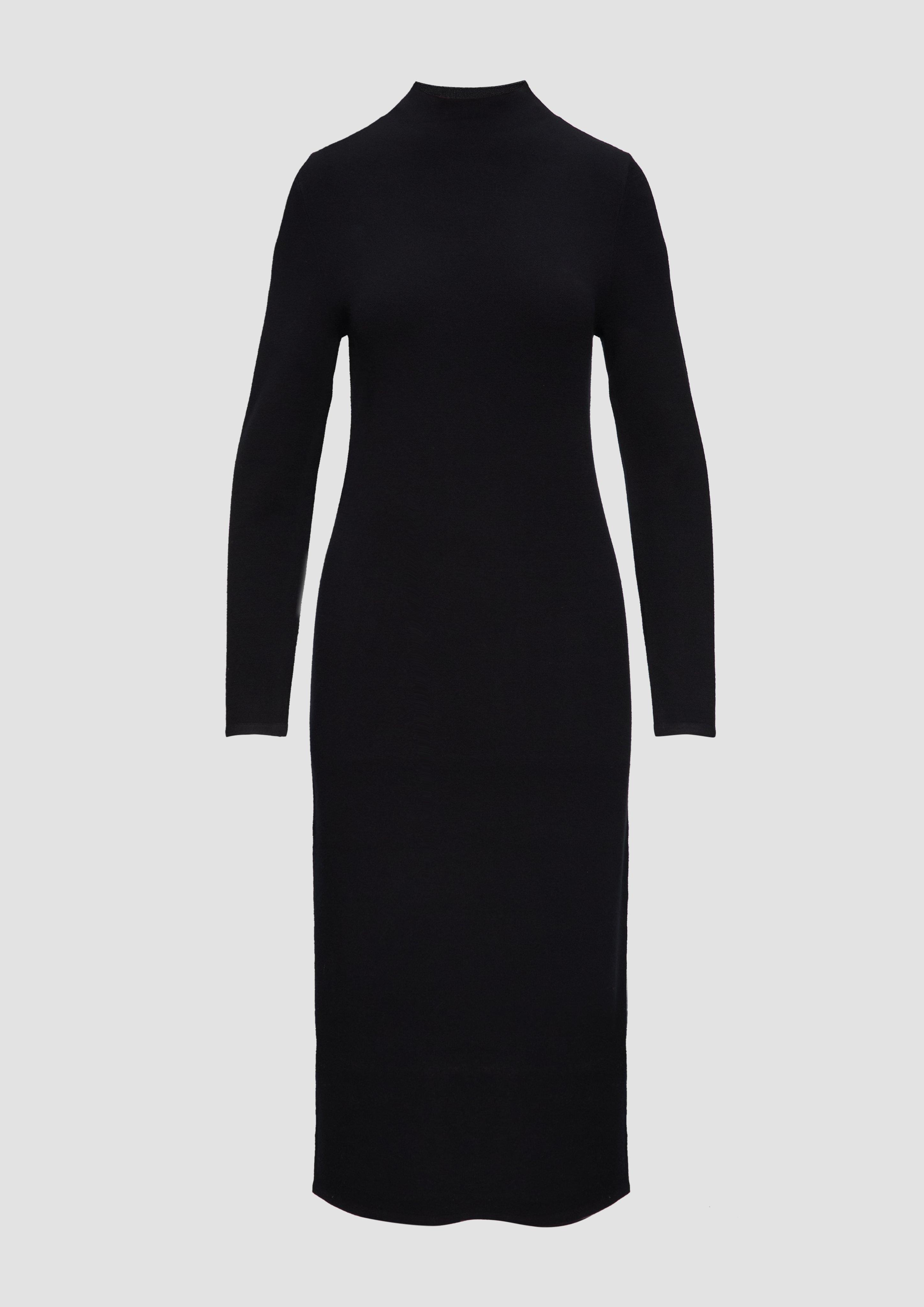Thumbnail - s.Oliver - Strick-Kleid mit Stehkragen, Damen, schwarz