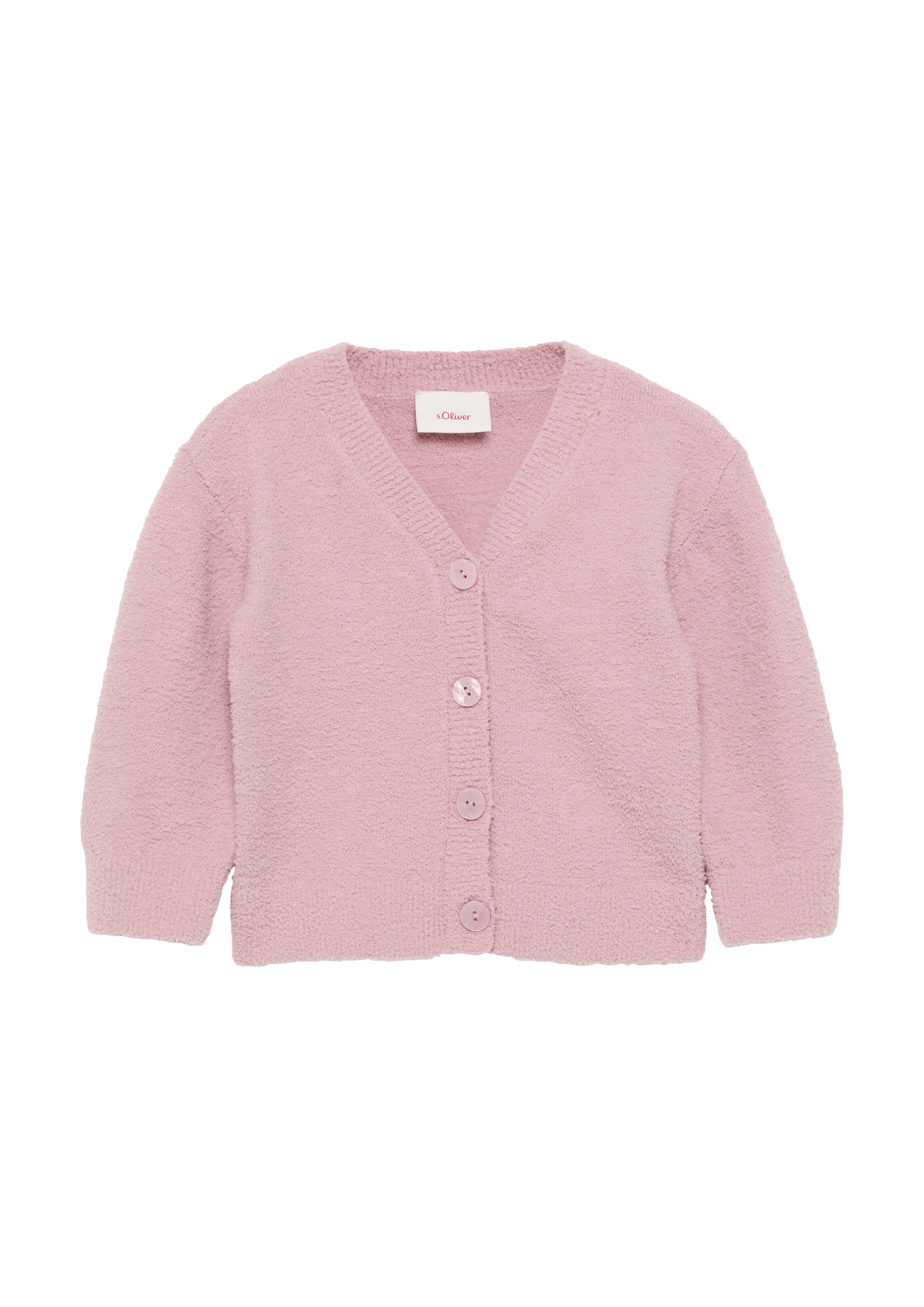 s.Oliver - Weiche Strickjacke aus Bouclé, Babys, Rosa