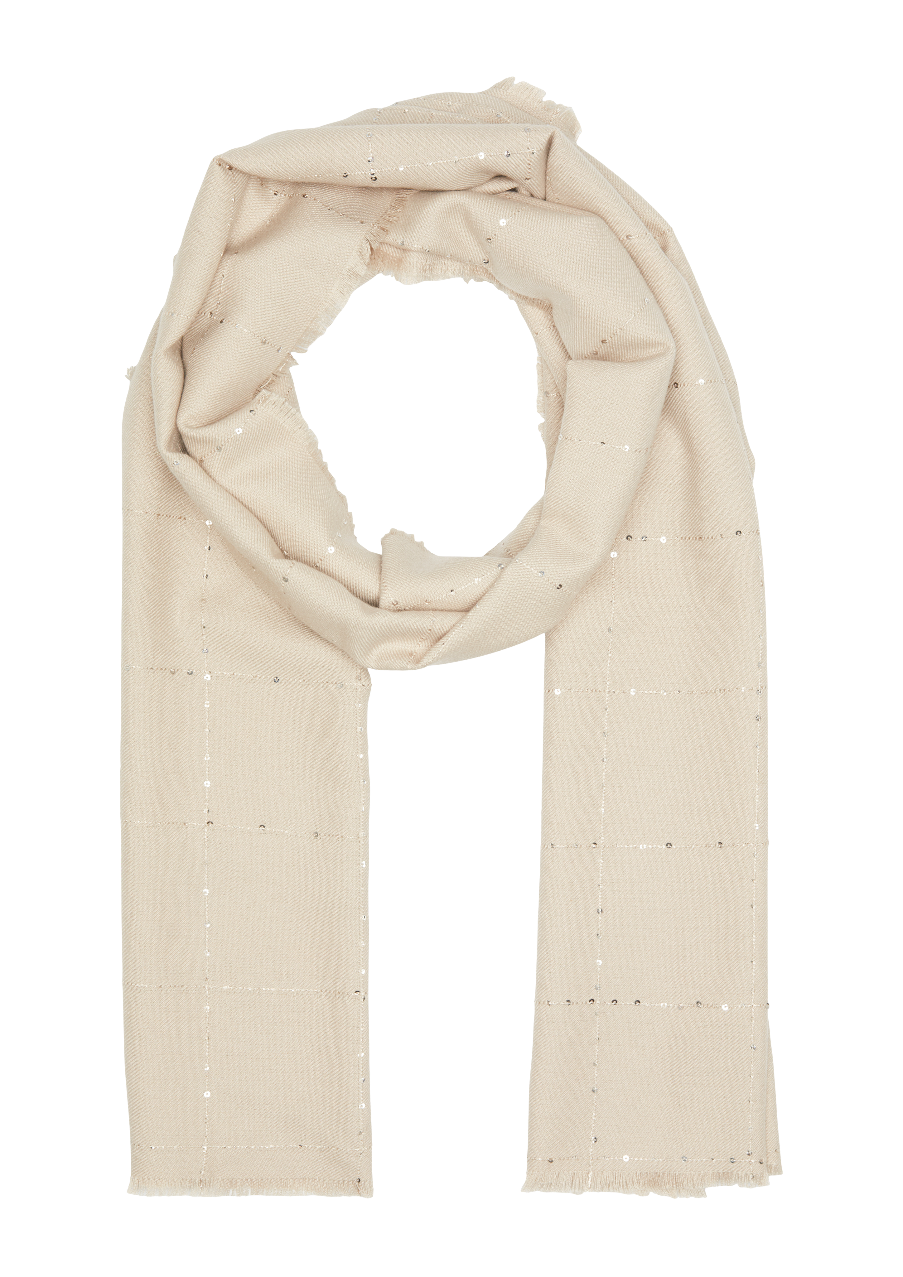 s.Oliver - Viskosemix-Tuch mit Pailletten, Damen, Beige