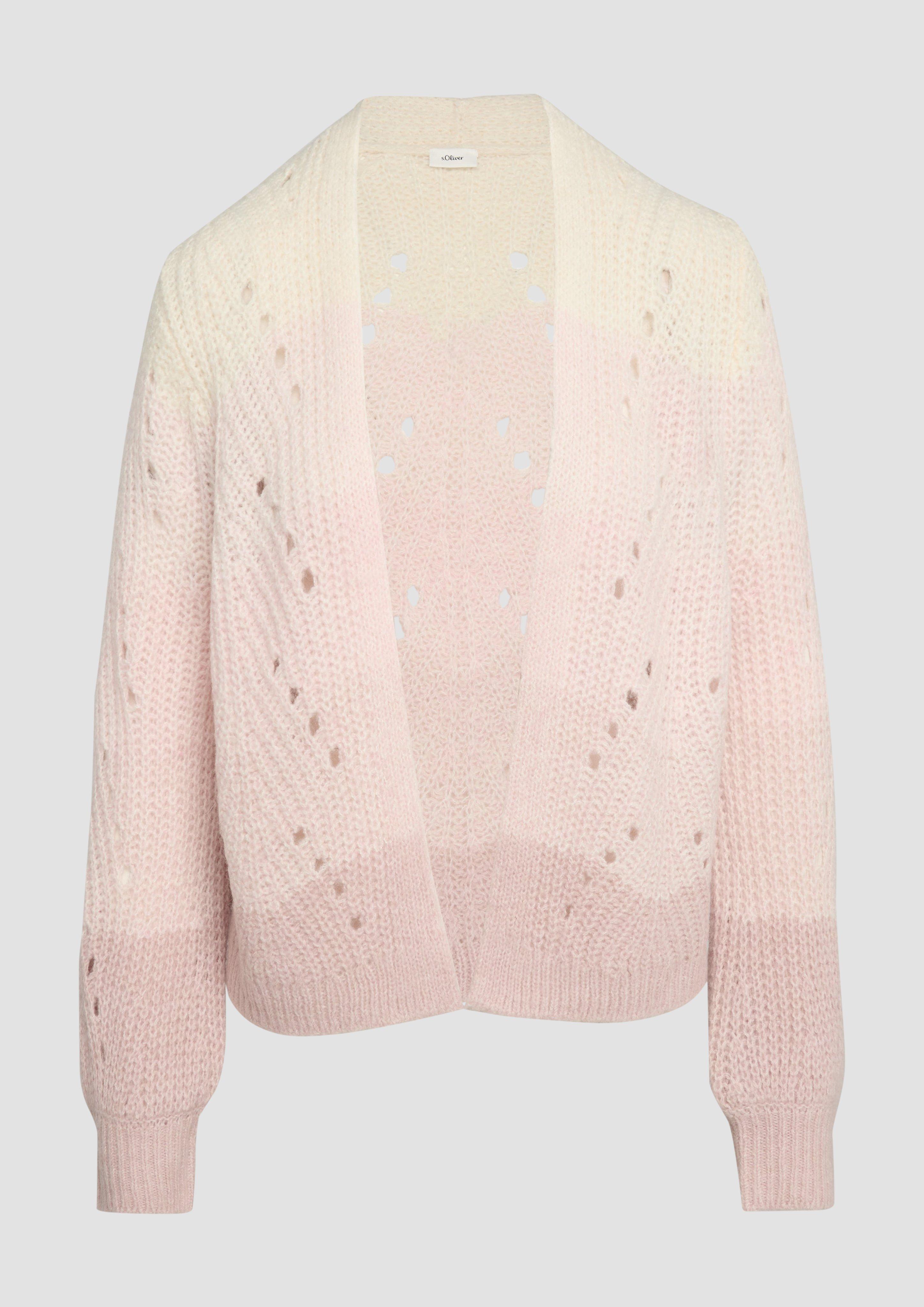 s.Oliver - Alpakamix-Cardigan mit Farbverlauf, Damen, Rosa