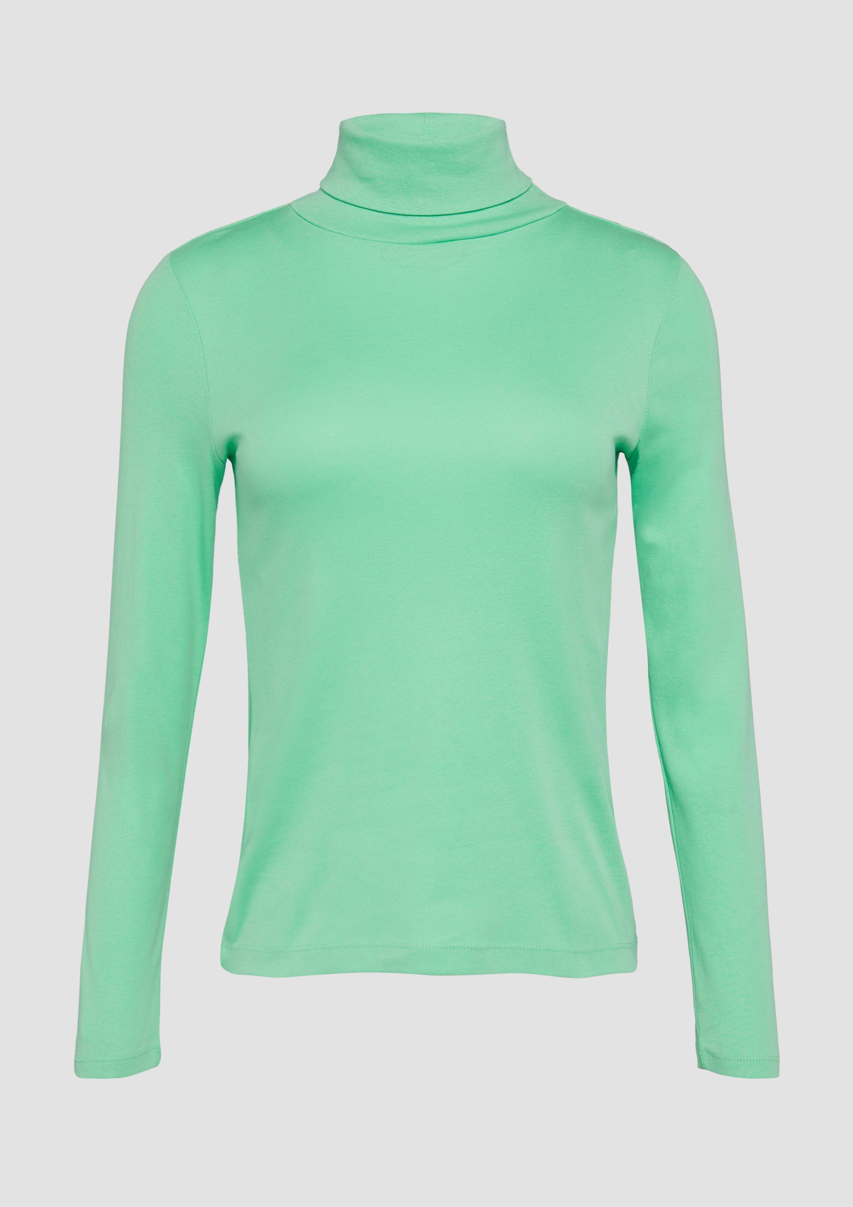 s.Oliver - Elastisches Langarmshirt mit Rollkragen, Damen, grün