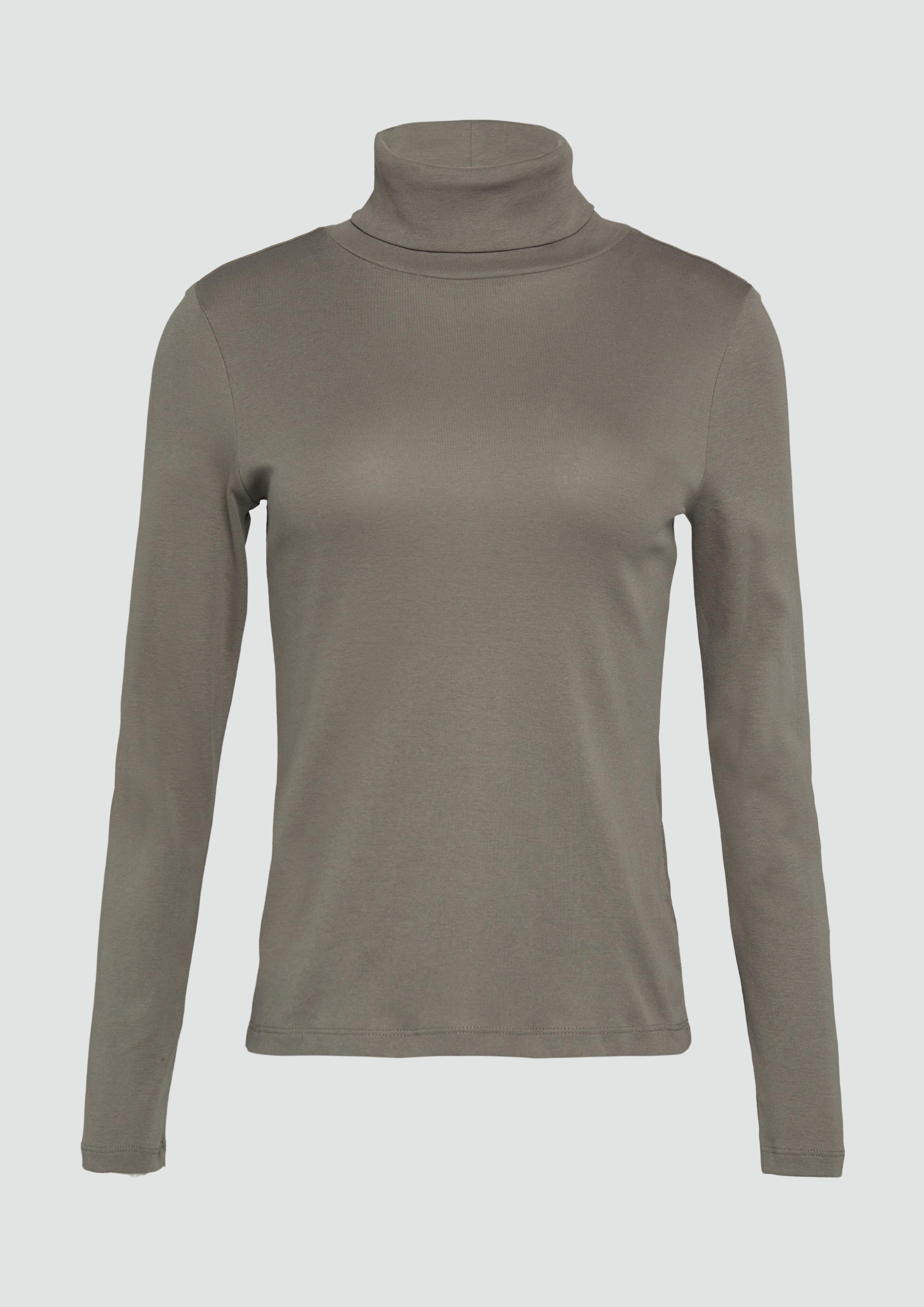 s.Oliver - Elastisches Langarmshirt mit Rollkragen, Damen, braun